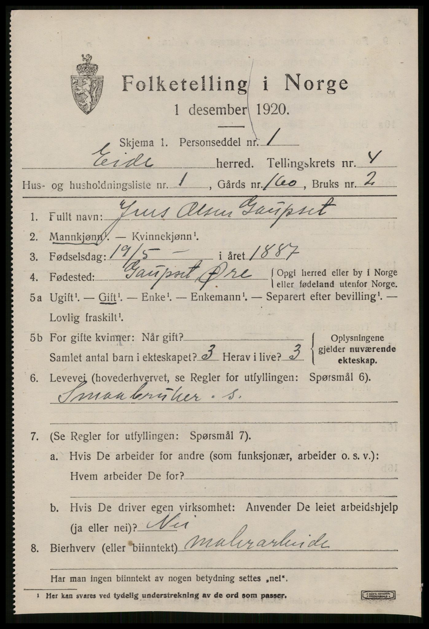 SAT, 1920 census for Eid (MR), 1920, p. 1914