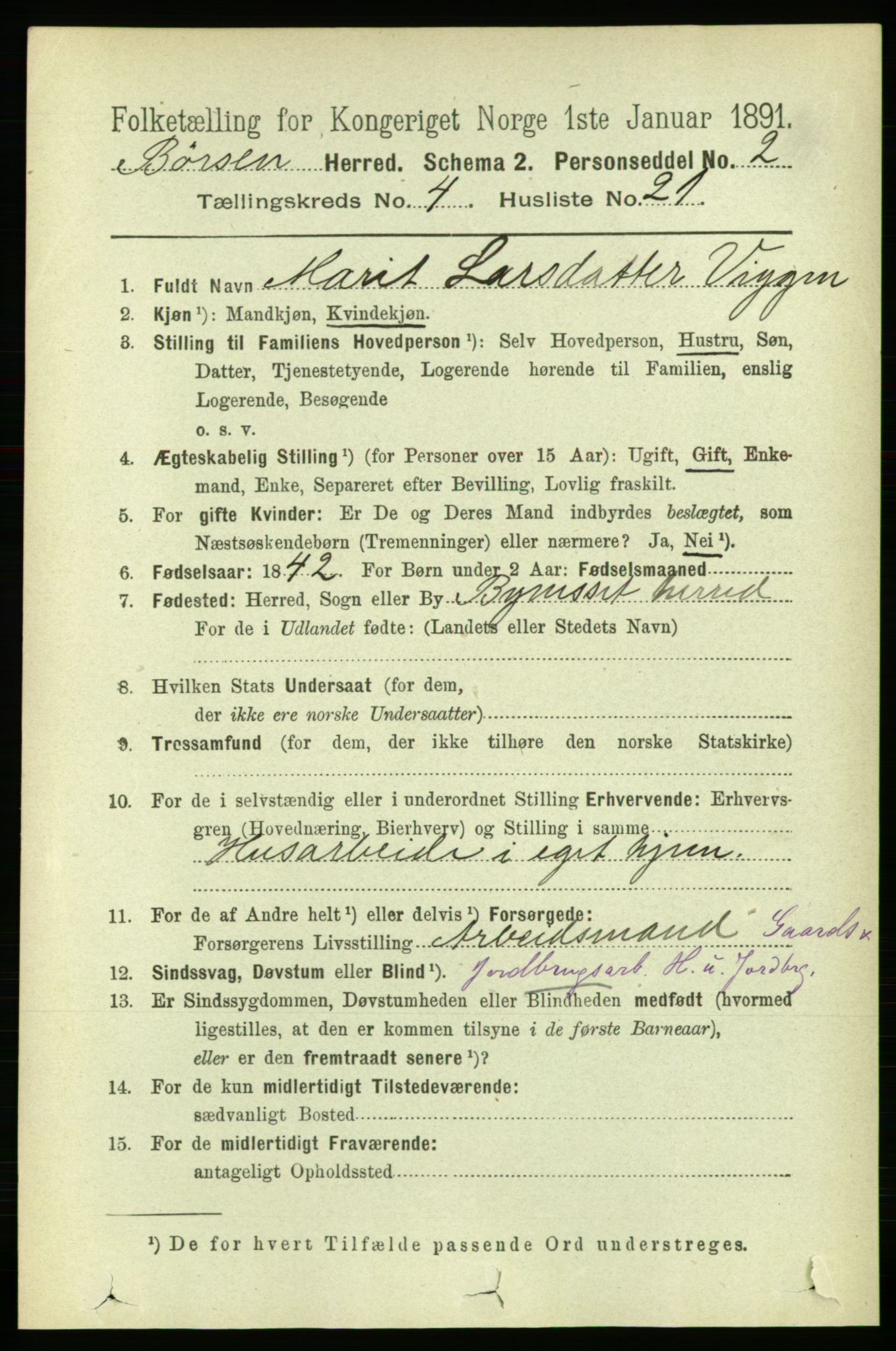 RA, 1891 census for 1658 Børsa, 1891, p. 1585