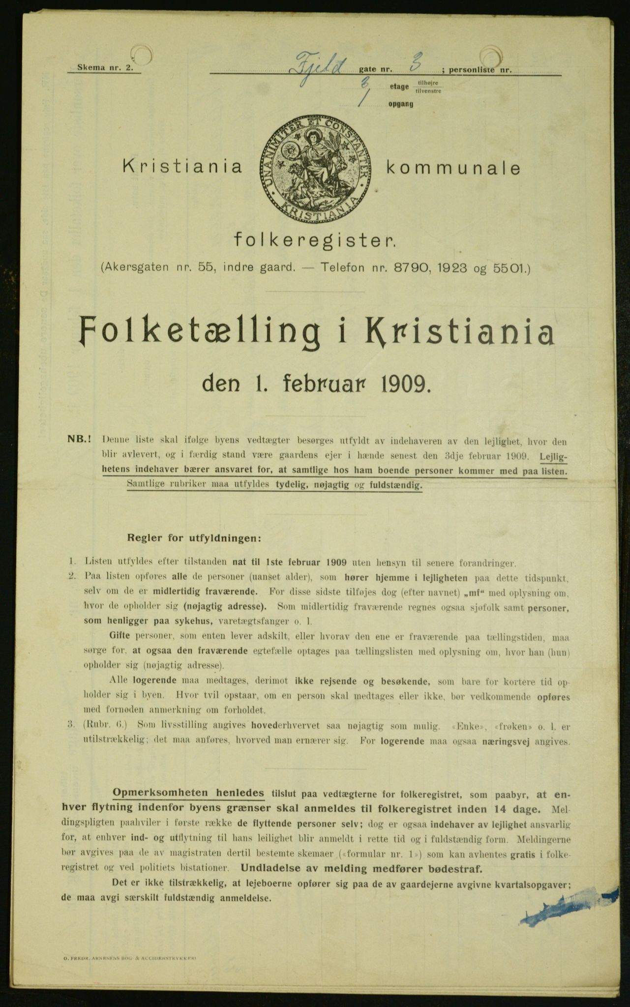 OBA, Municipal Census 1909 for Kristiania, 1909, p. 21957