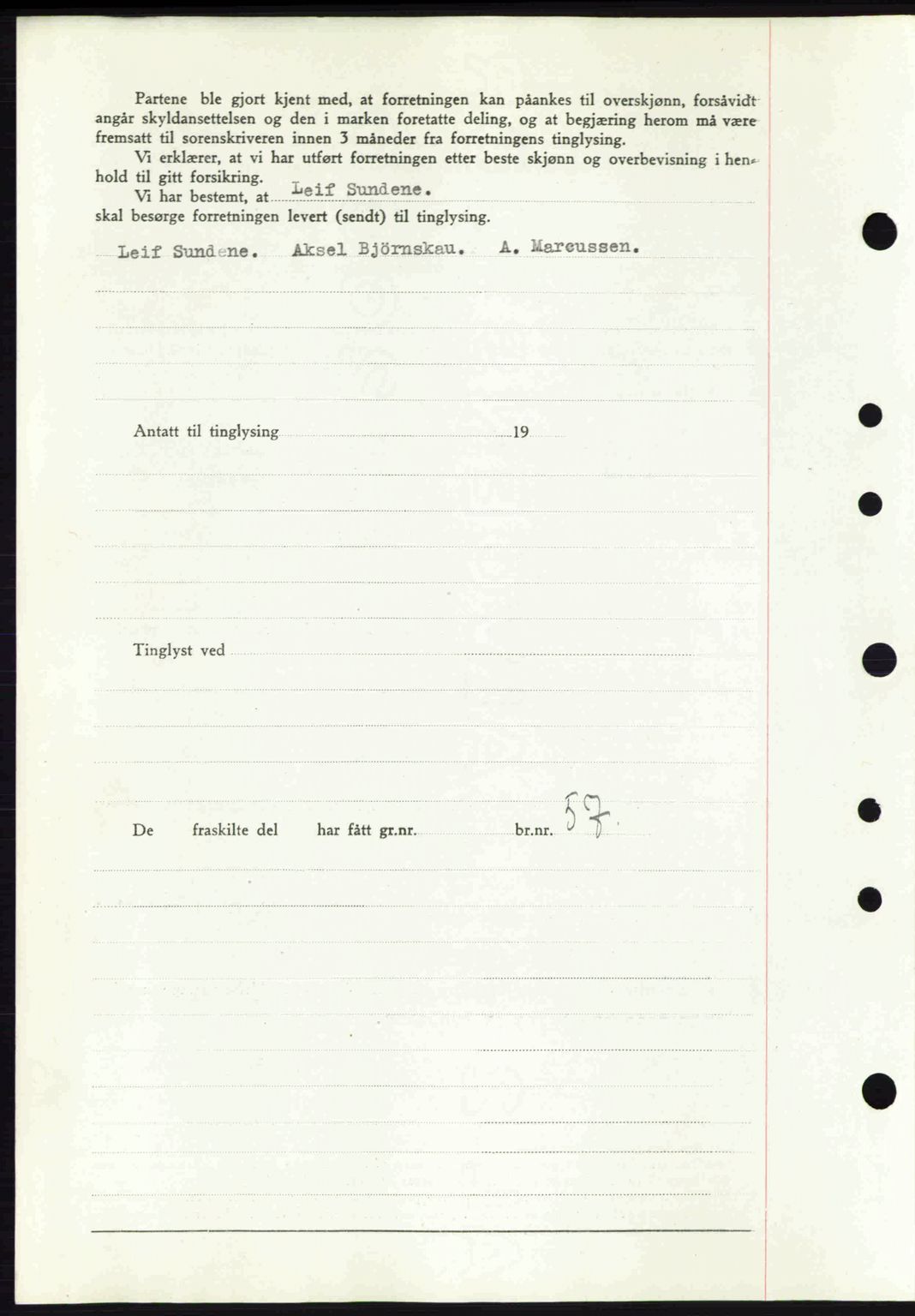 Tønsberg sorenskriveri, AV/SAKO-A-130/G/Ga/Gaa/L0011: Mortgage book no. A11, 1941-1942, Diary no: : 1734/1942