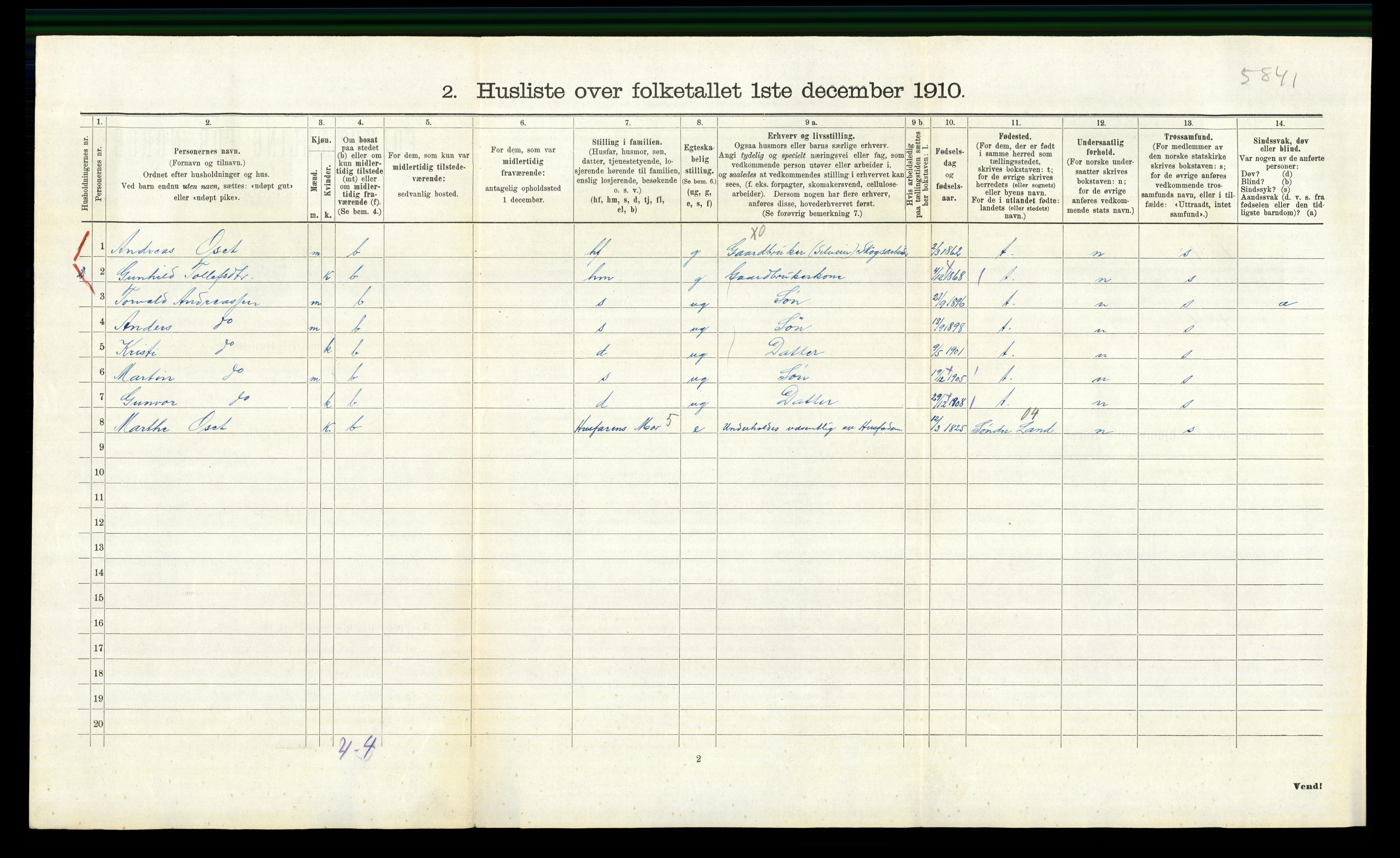 RA, 1910 census for Ådal, 1910, p. 688