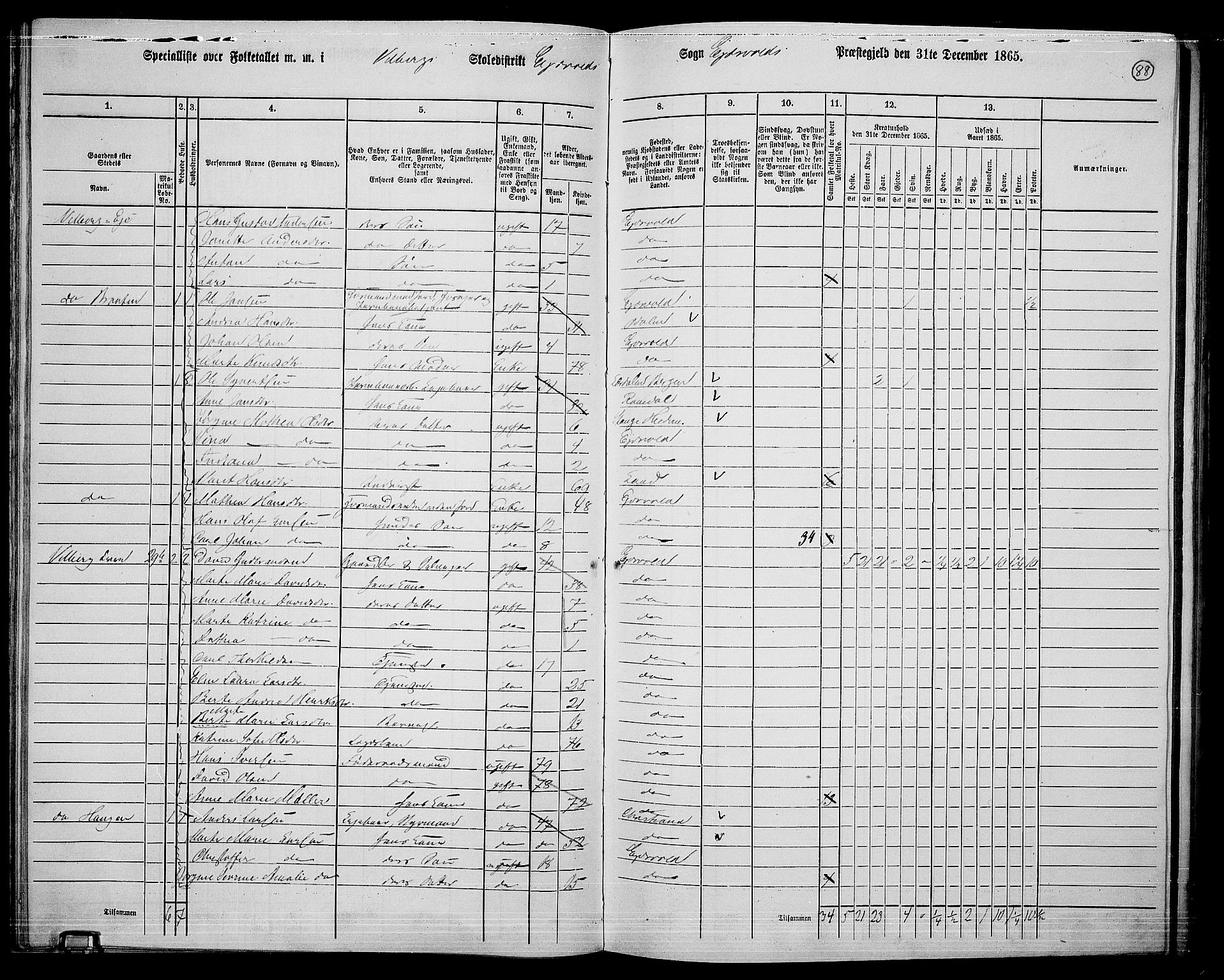 RA, 1865 census for Eidsvoll, 1865, p. 76