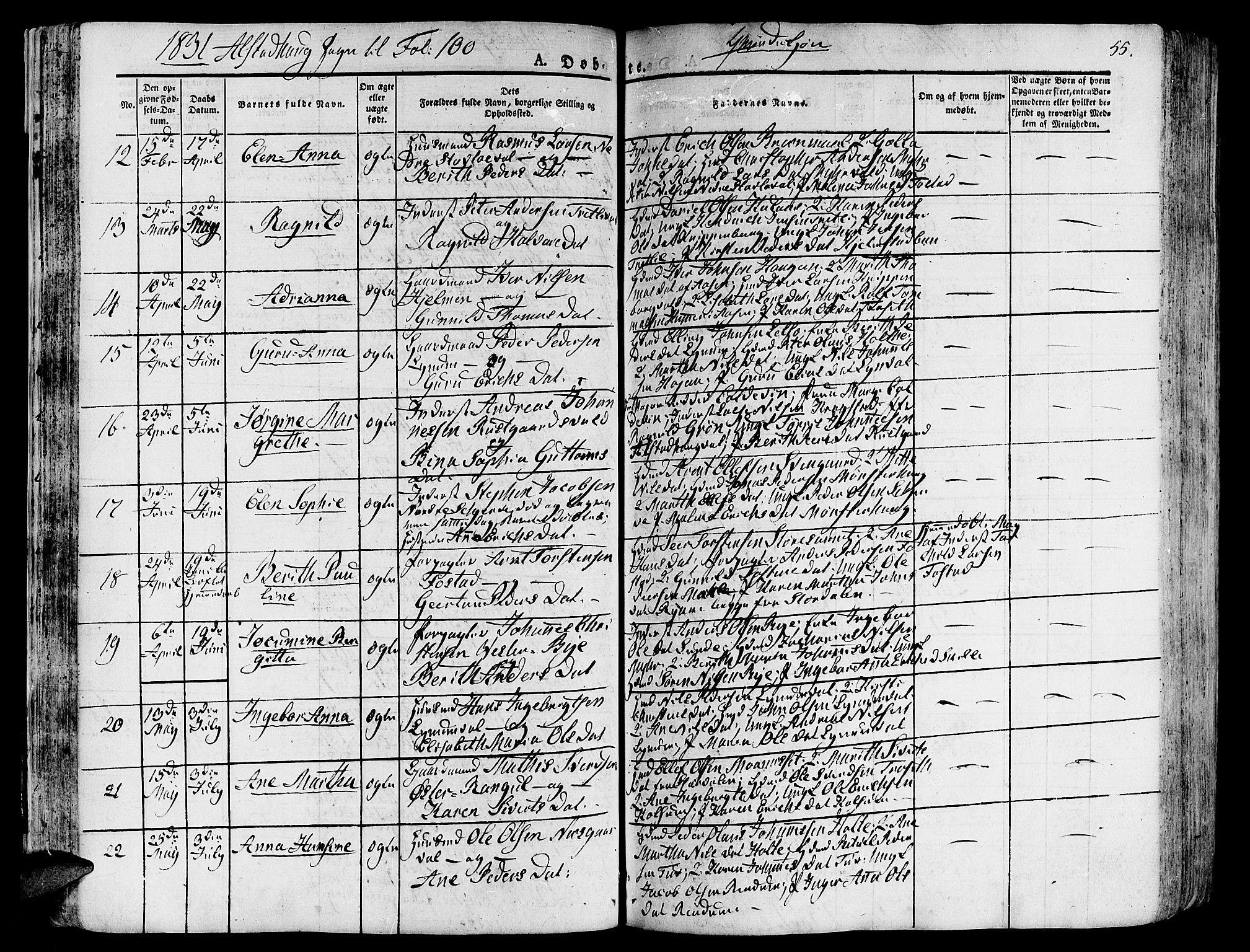 Ministerialprotokoller, klokkerbøker og fødselsregistre - Nord-Trøndelag, AV/SAT-A-1458/717/L0152: Parish register (official) no. 717A05 /1, 1825-1836, p. 55