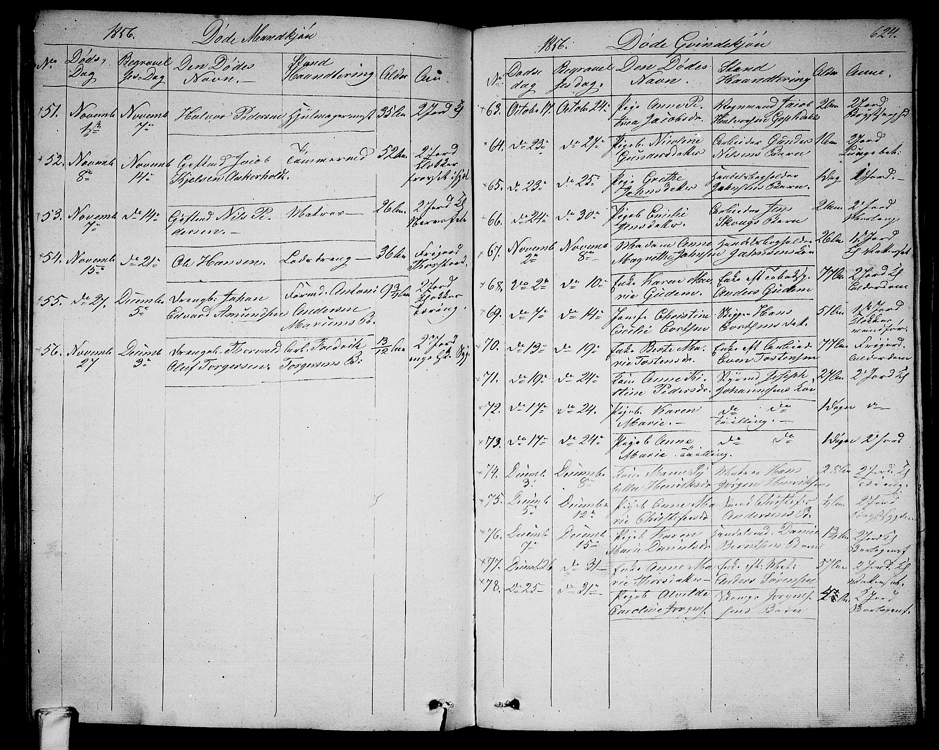 Larvik kirkebøker, AV/SAKO-A-352/G/Ga/L0003b: Parish register (copy) no. I 3B, 1830-1870, p. 624