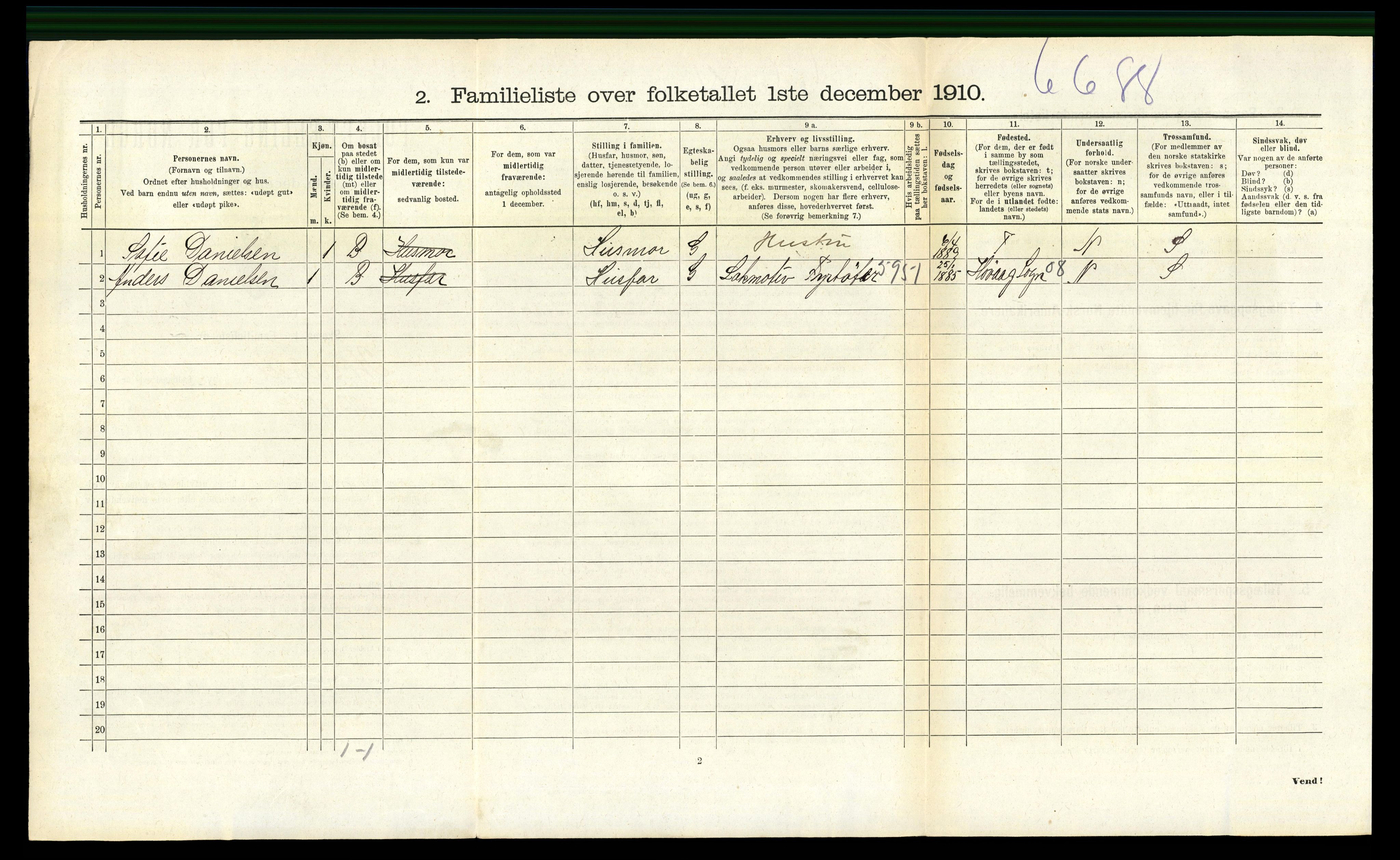 RA, 1910 census for Kristiansand, 1910, p. 4667