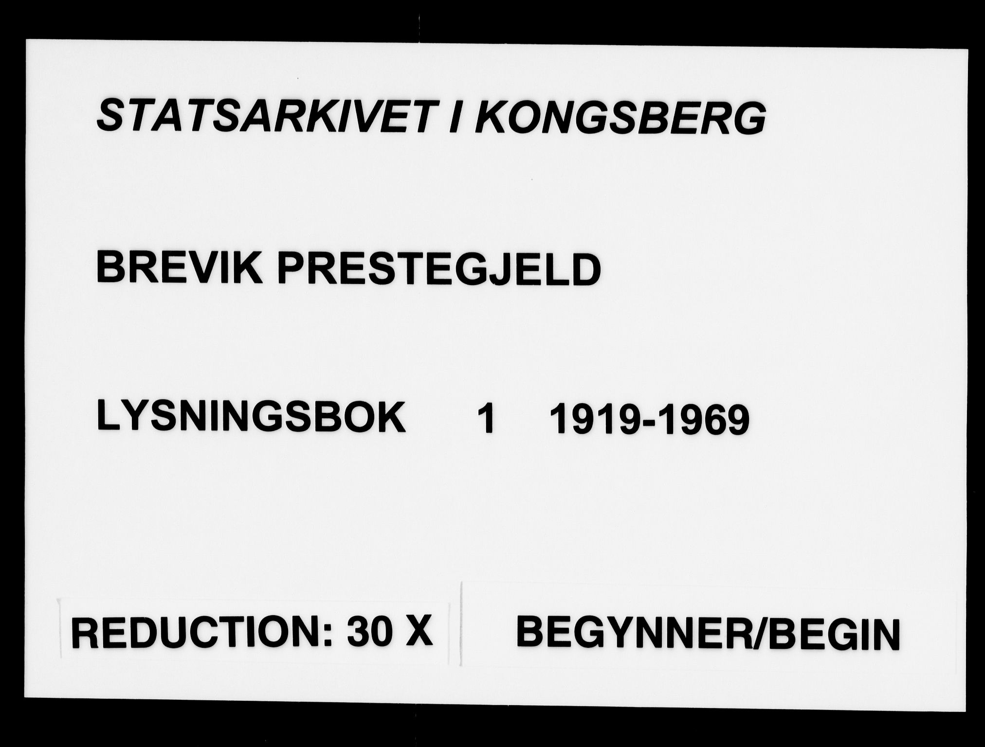 Brevik kirkebøker, SAKO/A-255/H/Ha/L0001: Banns register no. 1, 1919-1969