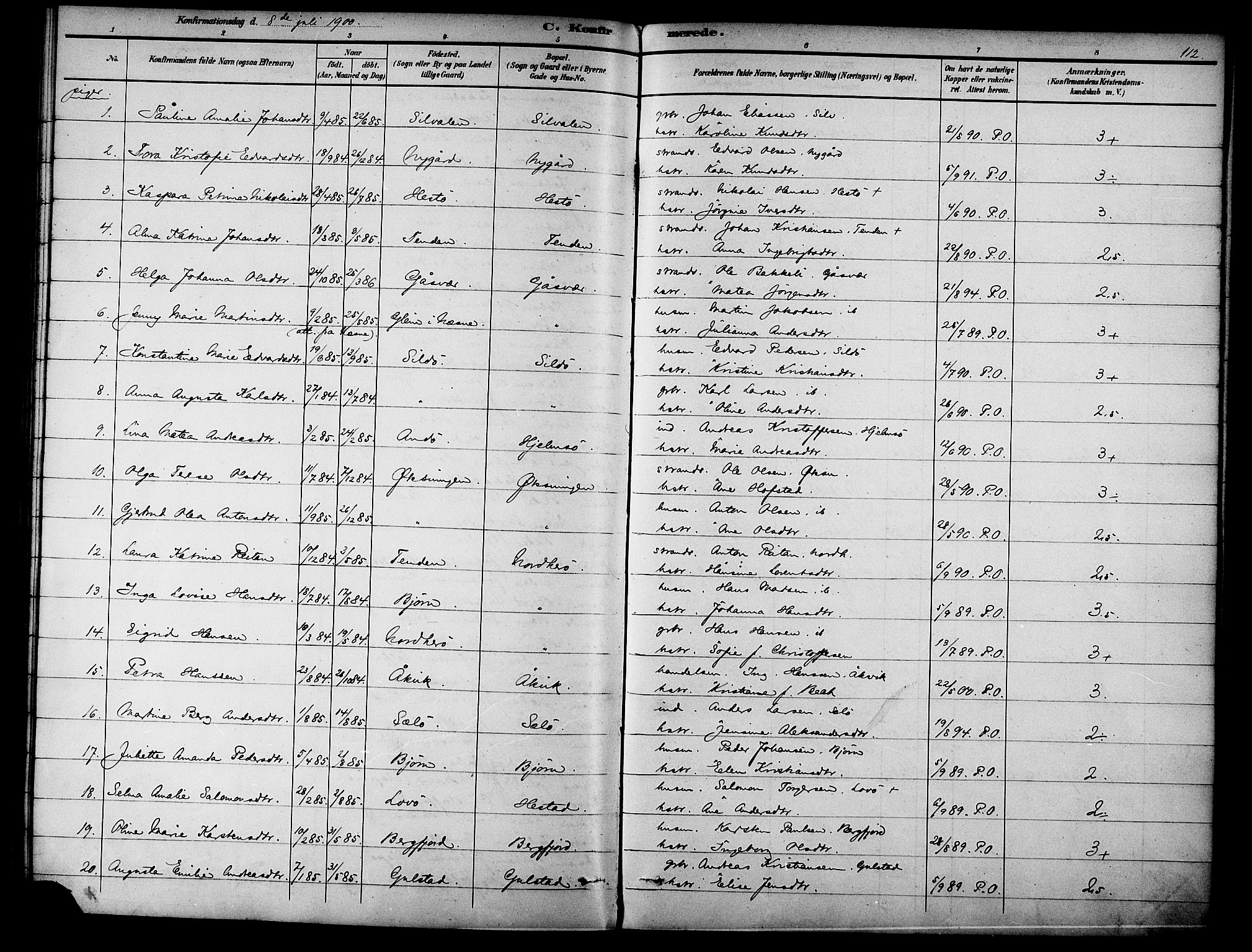 Ministerialprotokoller, klokkerbøker og fødselsregistre - Nordland, SAT/A-1459/834/L0508: Parish register (official) no. 834A06, 1892-1901, p. 112
