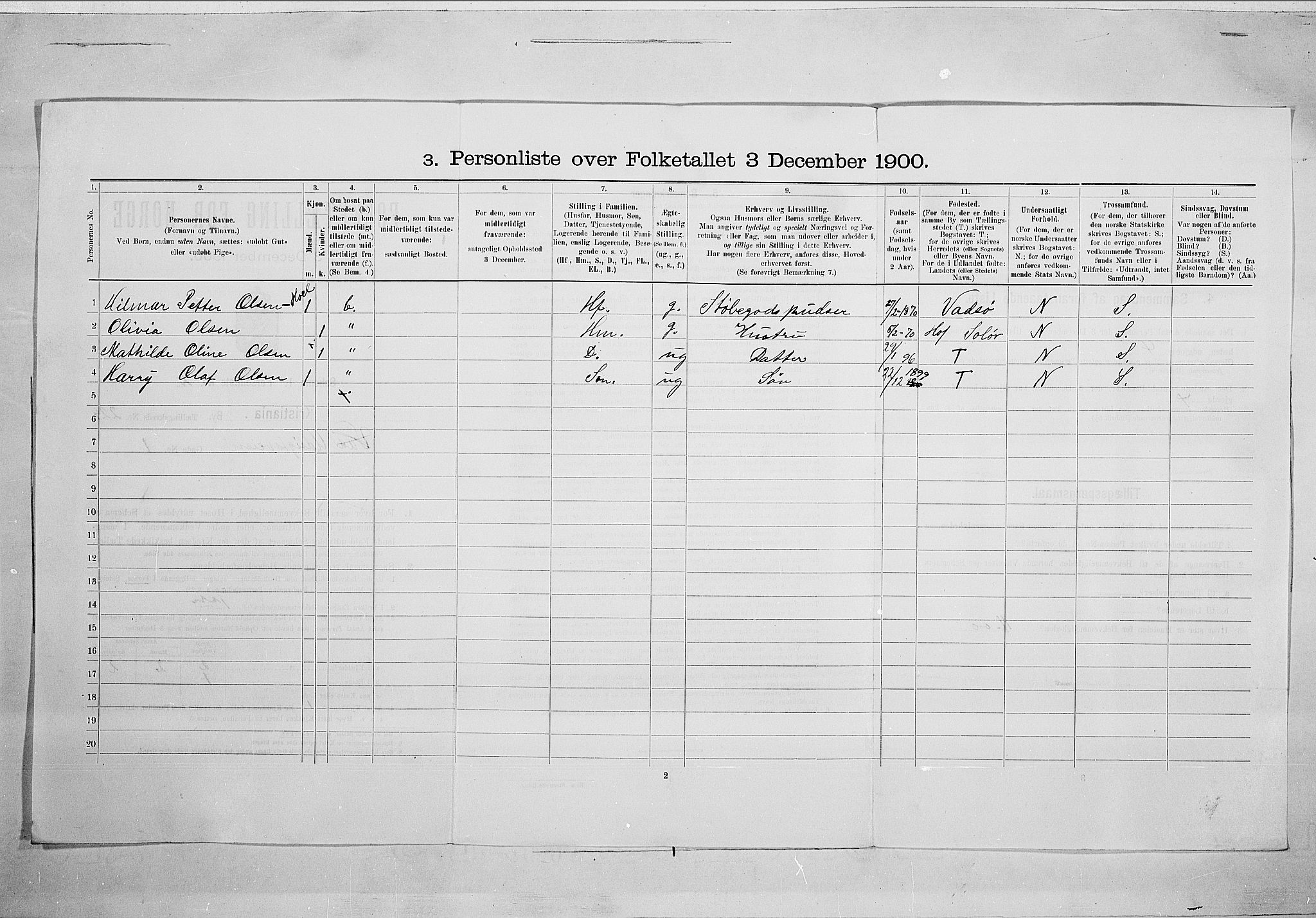 SAO, 1900 census for Kristiania, 1900, p. 106647