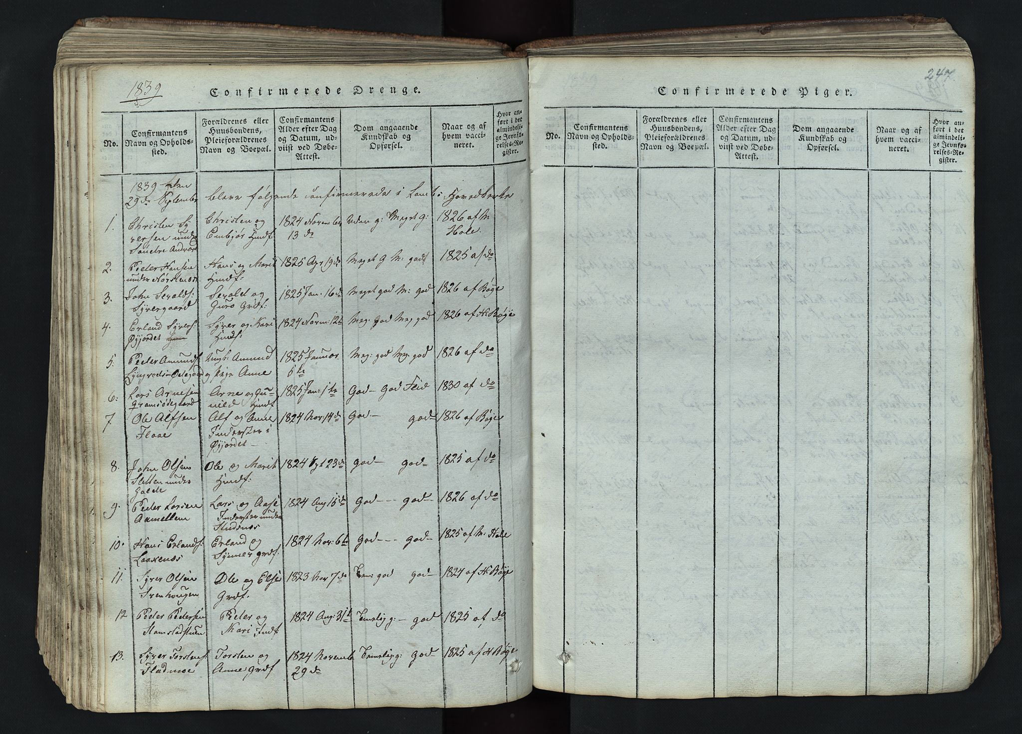 Lom prestekontor, SAH/PREST-070/L/L0002: Parish register (copy) no. 2, 1815-1844, p. 247