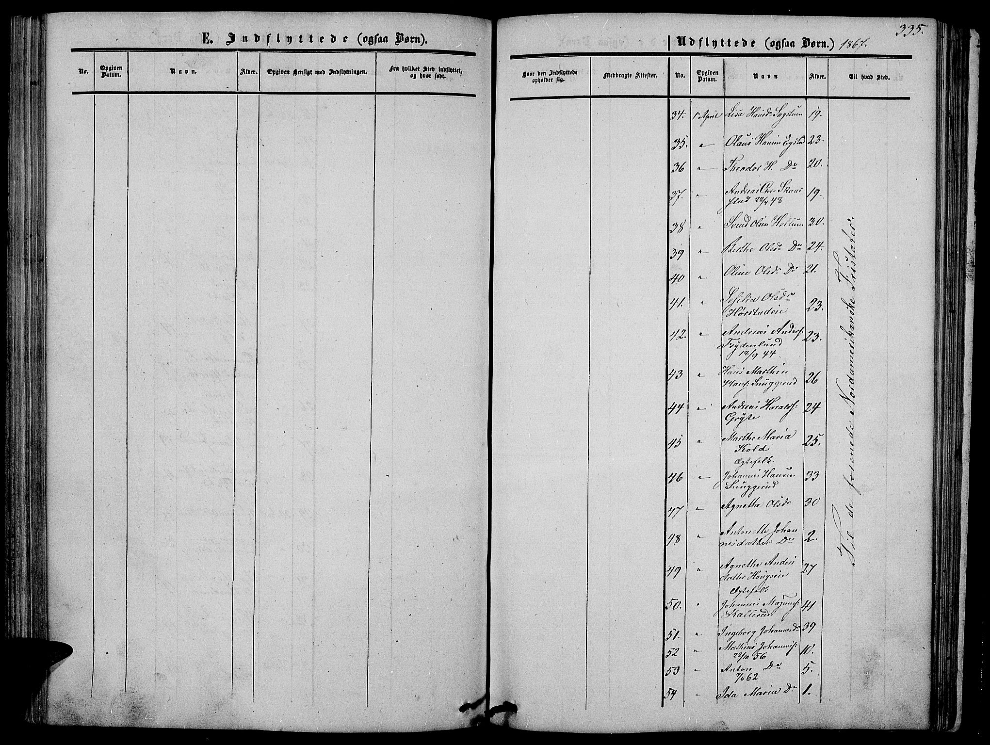 Vardal prestekontor, AV/SAH-PREST-100/H/Ha/Hab/L0005: Parish register (copy) no. 5, 1854-1868, p. 335
