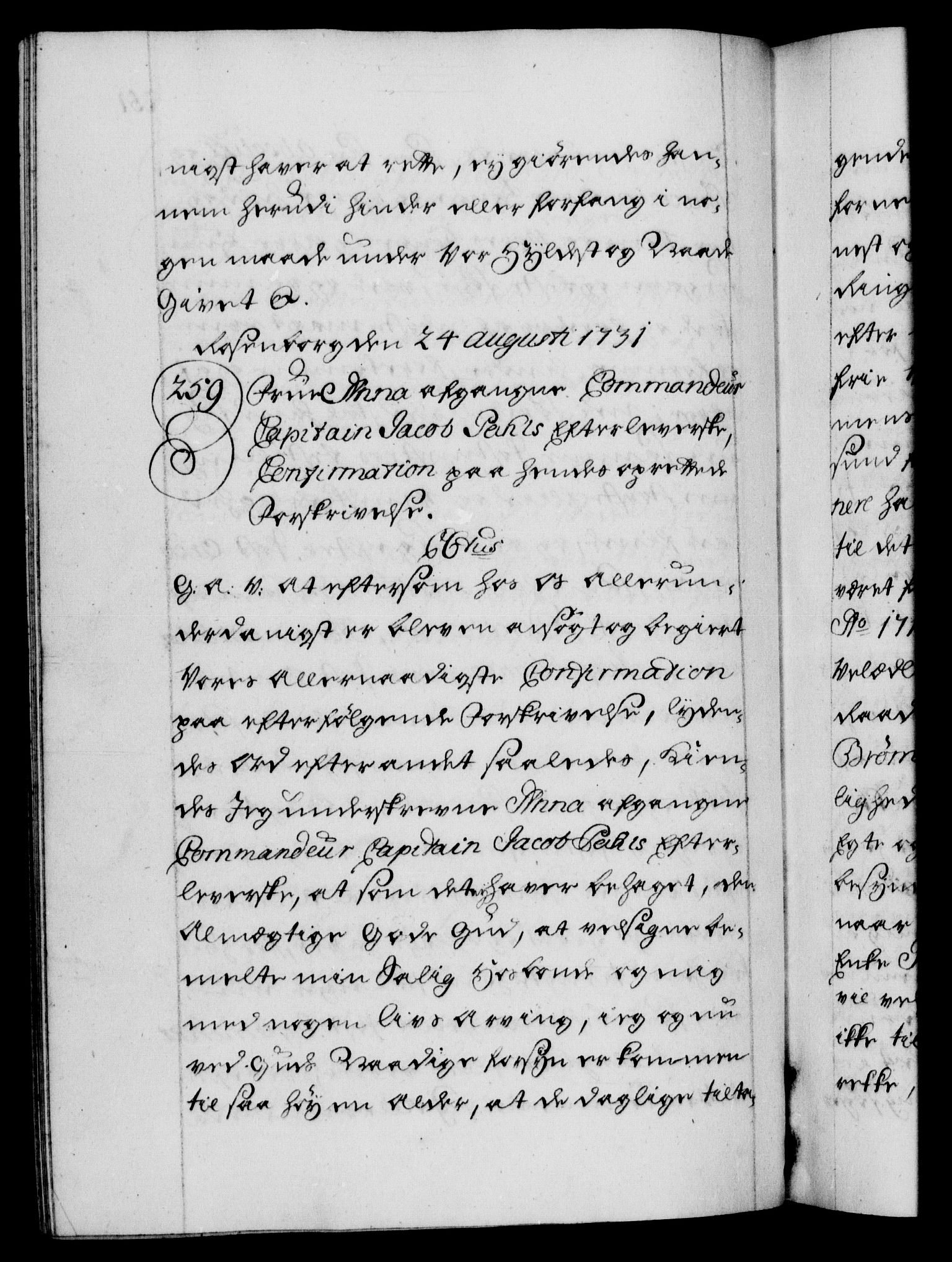 Danske Kanselli 1572-1799, AV/RA-EA-3023/F/Fc/Fca/Fcaa/L0027: Norske registre, 1730-1732, p. 251b