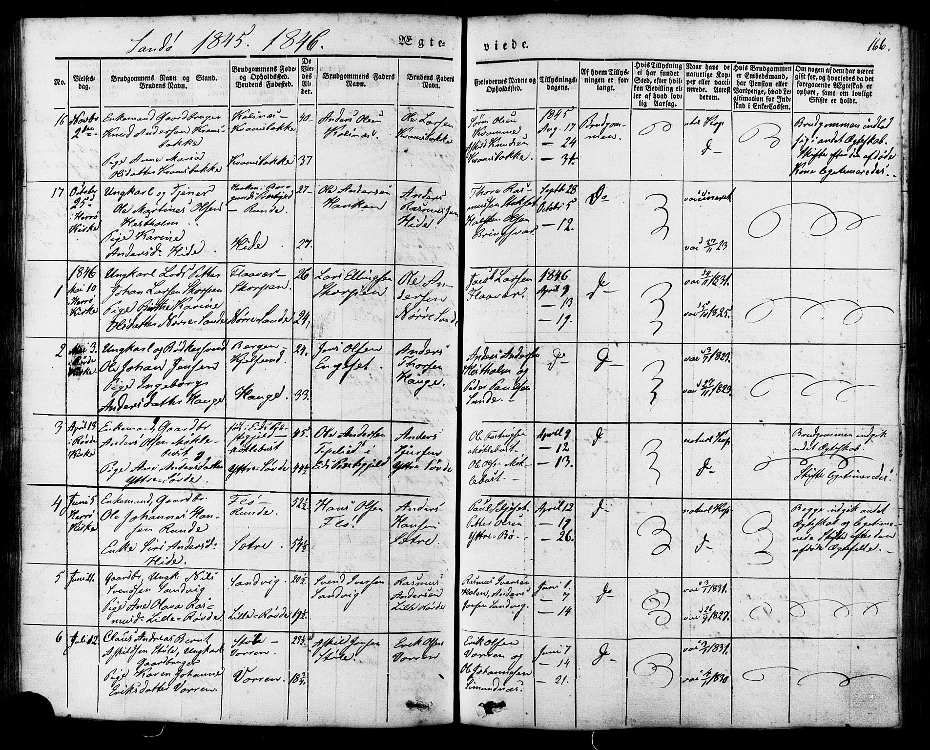 Ministerialprotokoller, klokkerbøker og fødselsregistre - Møre og Romsdal, SAT/A-1454/503/L0034: Parish register (official) no. 503A02, 1841-1884, p. 166