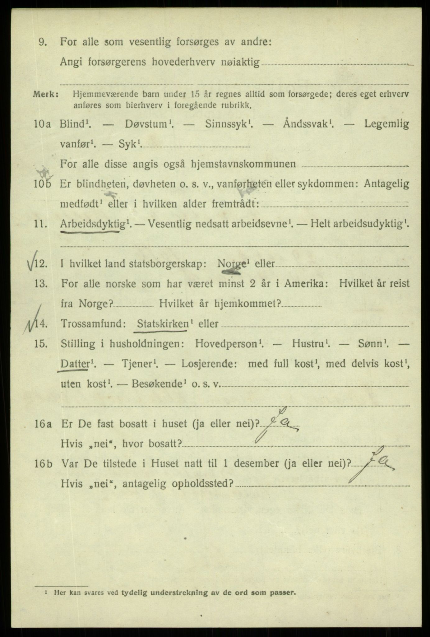 SAB, 1920 census for Bergen, 1920, p. 64537