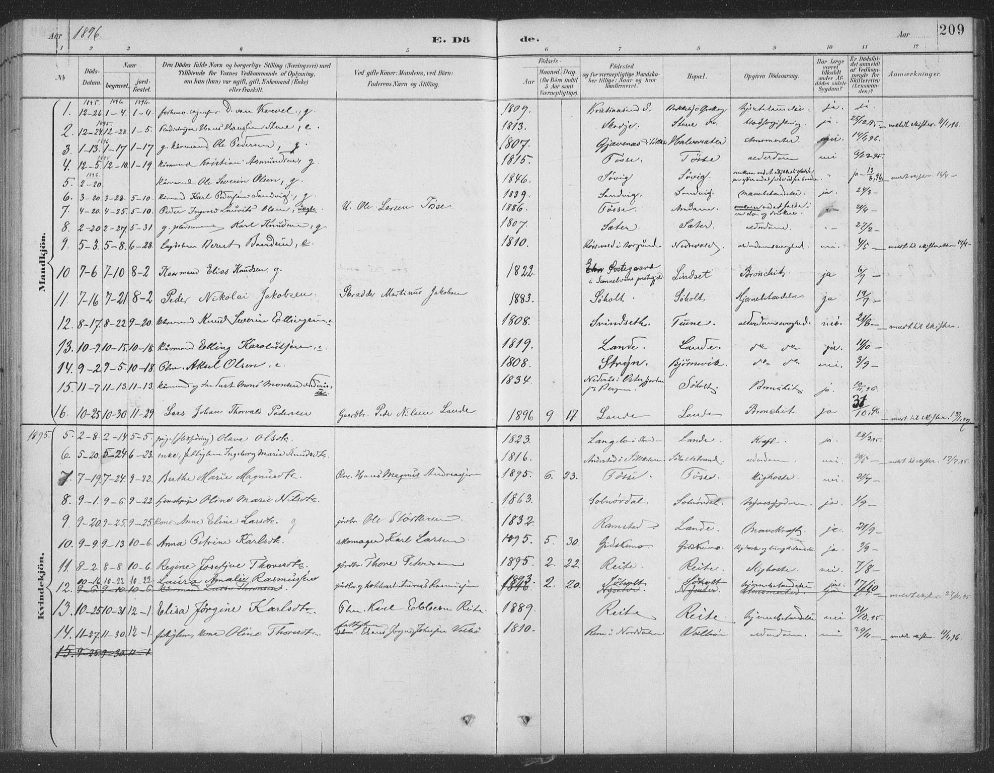 Ministerialprotokoller, klokkerbøker og fødselsregistre - Møre og Romsdal, AV/SAT-A-1454/522/L0316: Parish register (official) no. 522A11, 1890-1911, p. 209