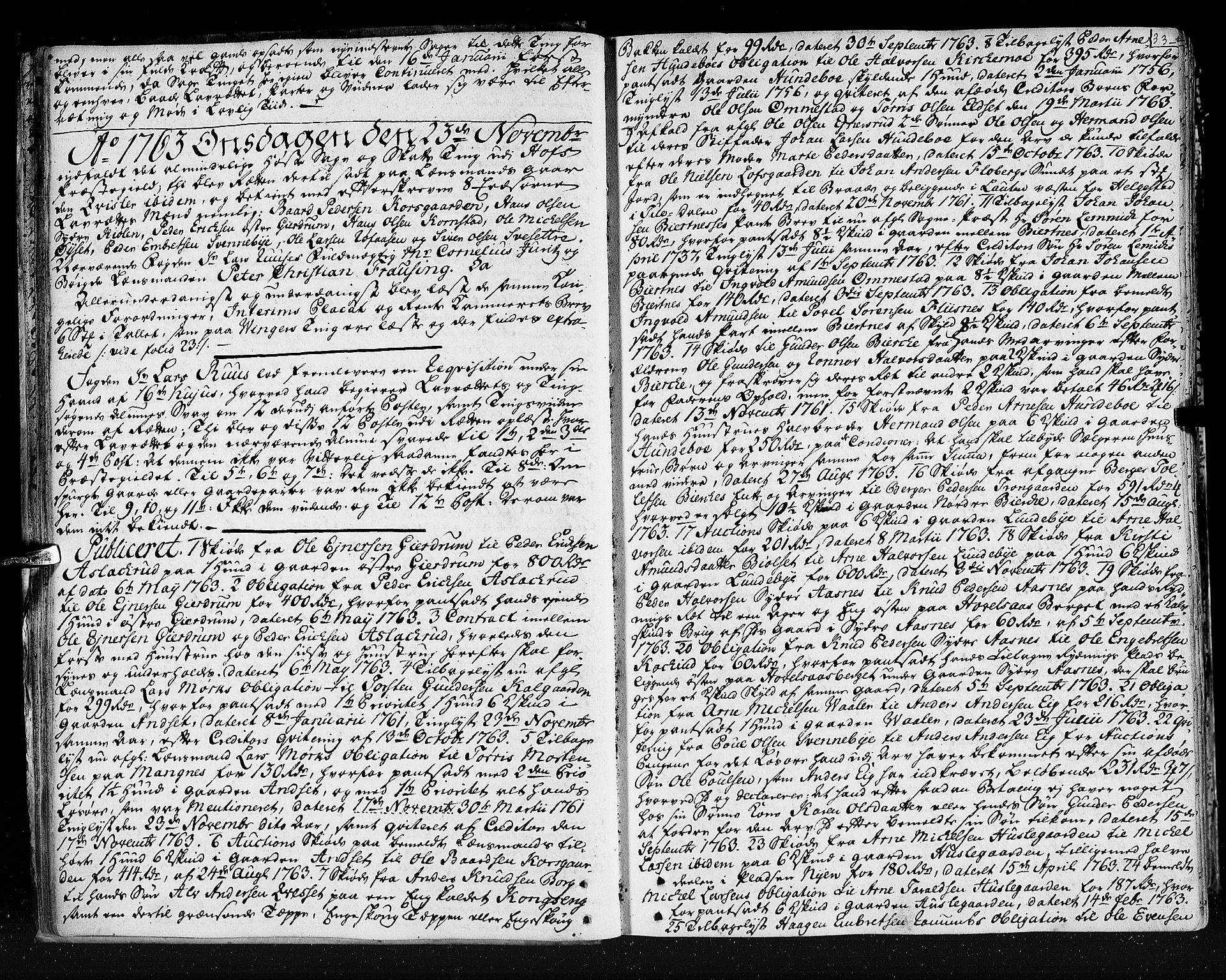 Solør og Østerdalen sorenskriveri, AV/SAH-TING-024/G/Gb/L0070: Tingbok, 1763-1766, p. 32b-33a