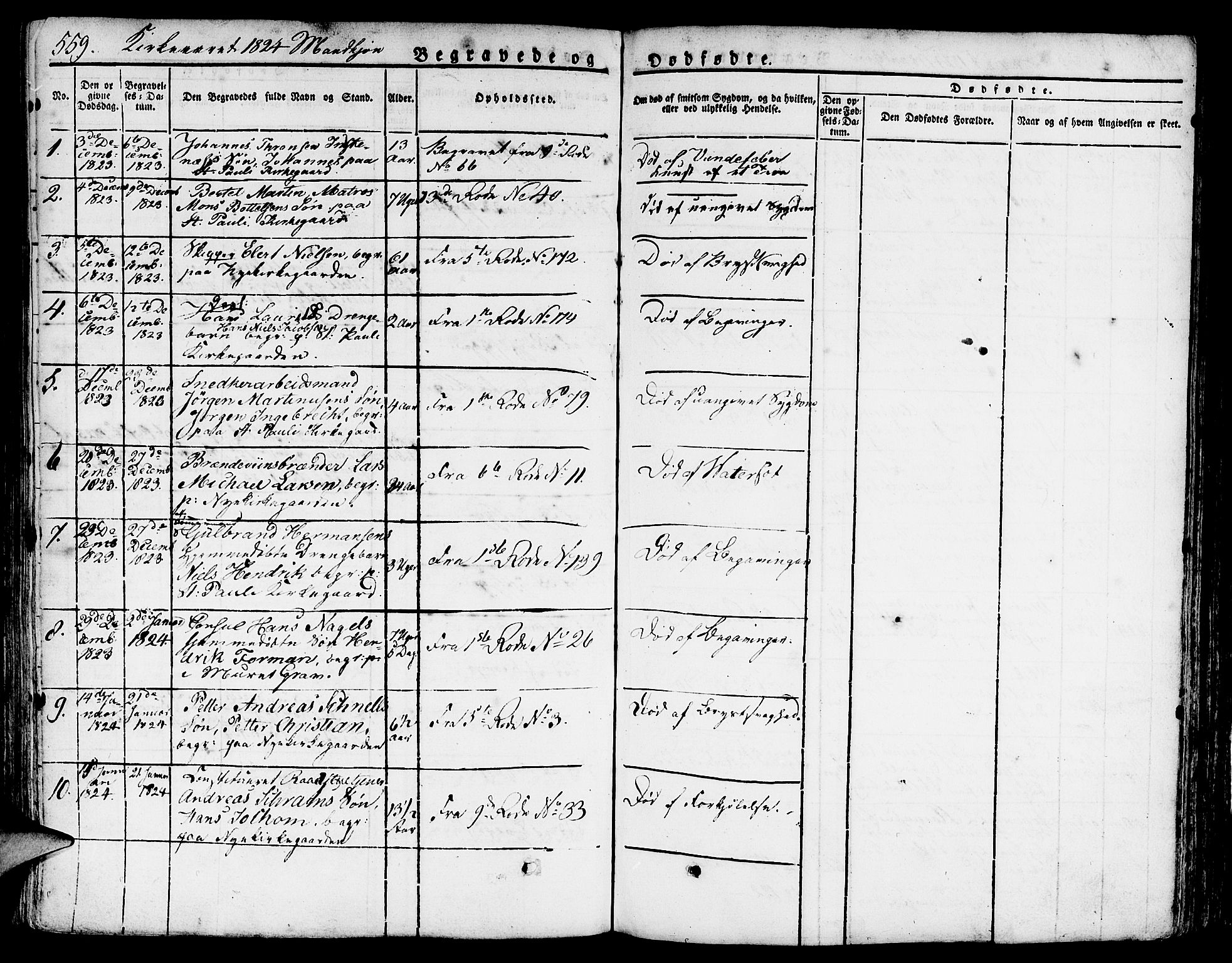 Nykirken Sokneprestembete, SAB/A-77101/H/Hab: Parish register (copy) no. A 5II, 1821-1843, p. 559
