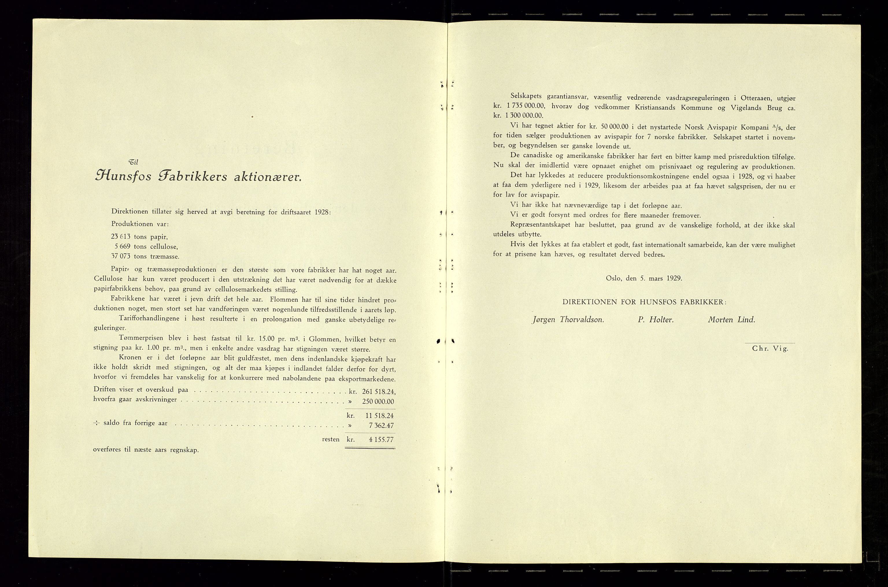 Hunsfos fabrikker, AV/SAK-D/1440/01/L0001/0003: Vedtekter, anmeldelser og årsberetninger / Årsberetninger og regnskap, 1918-1989, p. 46