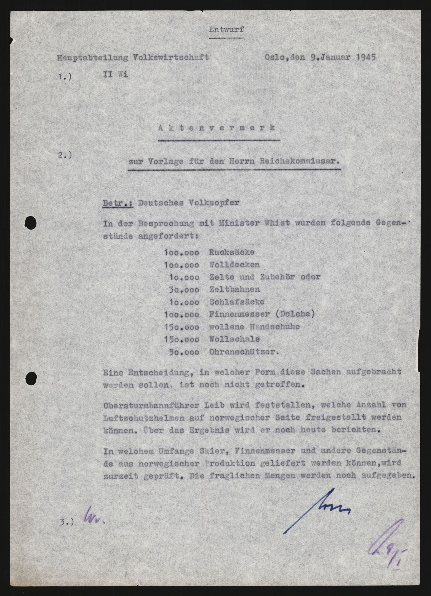 Forsvarets Overkommando. 2 kontor. Arkiv 11.4. Spredte tyske arkivsaker, AV/RA-RAFA-7031/D/Dar/Darb/L0003: Reichskommissariat - Hauptabteilung Vervaltung, 1940-1945, p. 1781