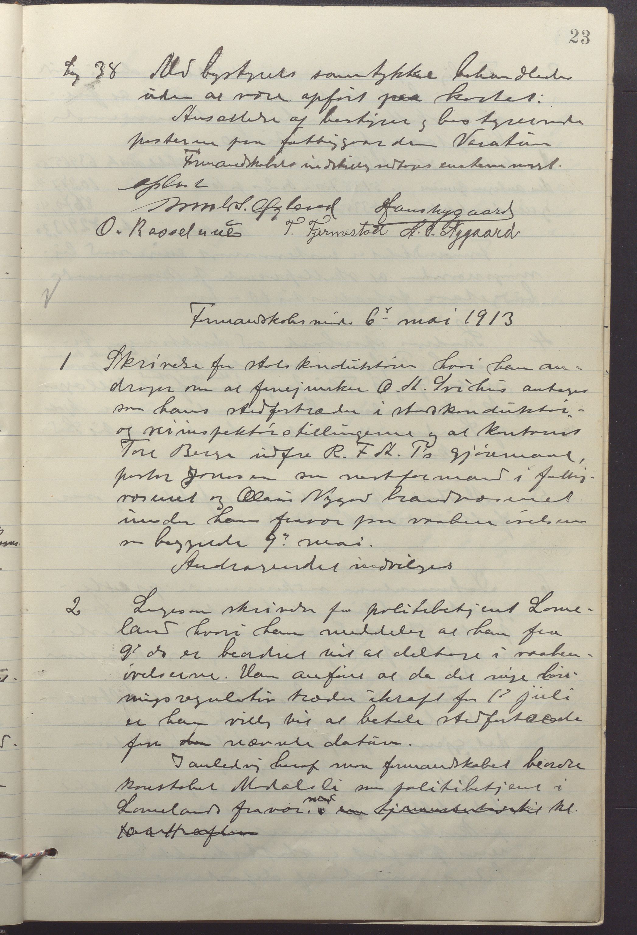 Sandnes kommune - Formannskapet og Bystyret, IKAR/K-100188/Aa/L0008: Møtebok, 1913-1917, p. 23