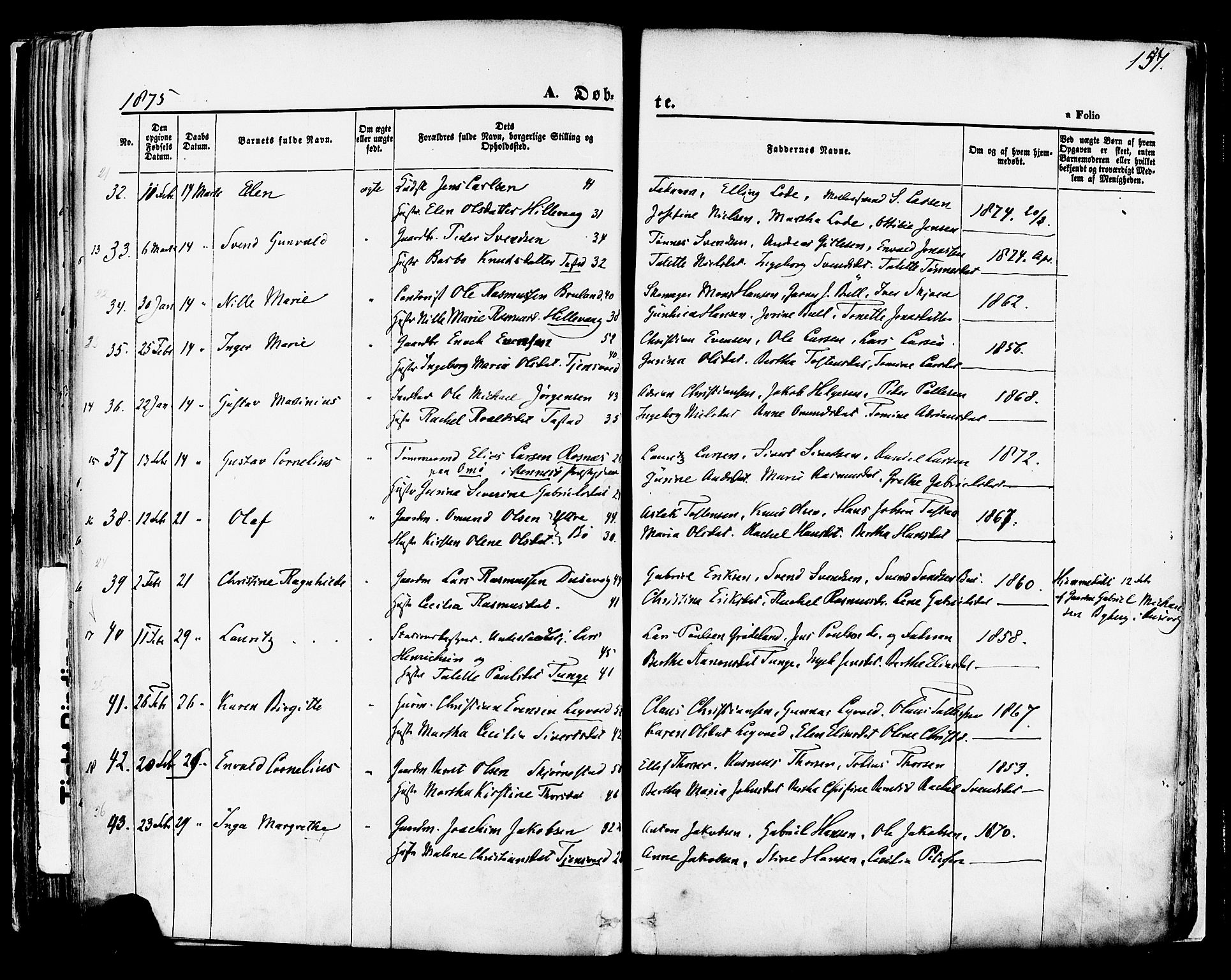 Hetland sokneprestkontor, SAST/A-101826/30/30BA/L0003: Parish register (official) no. A 3, 1862-1876, p. 157
