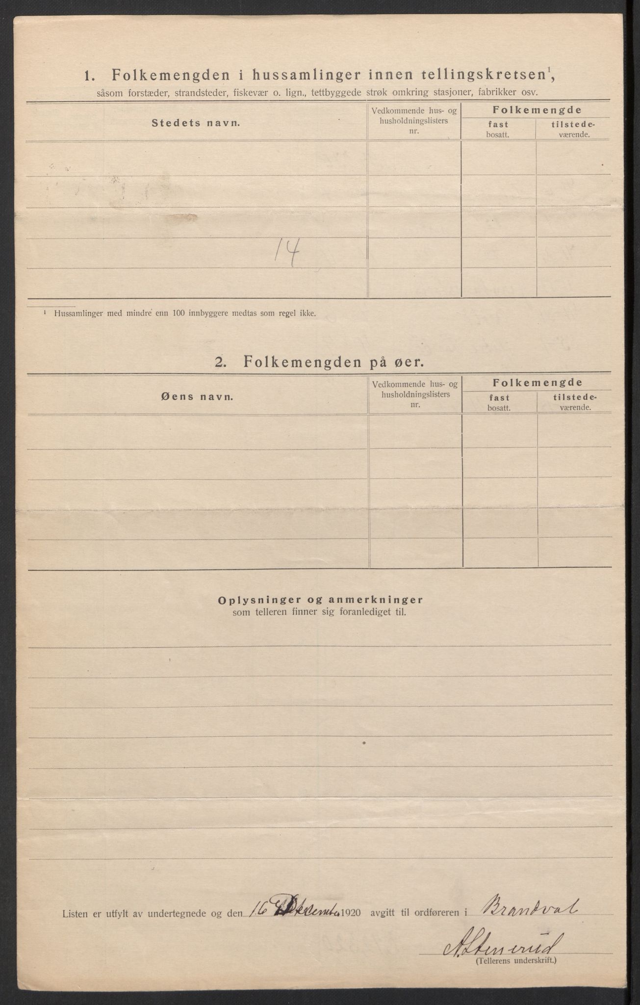 SAH, 1920 census for Brandval, 1920, p. 49