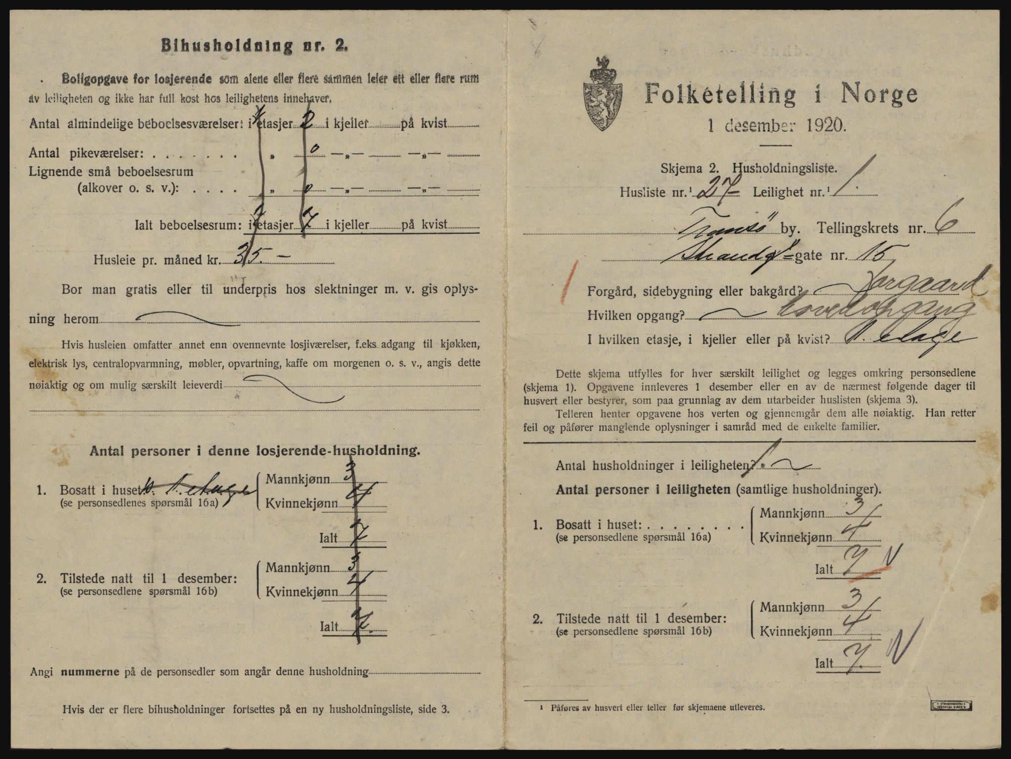 SATØ, 1920 census for Tromsø, 1920, p. 4115