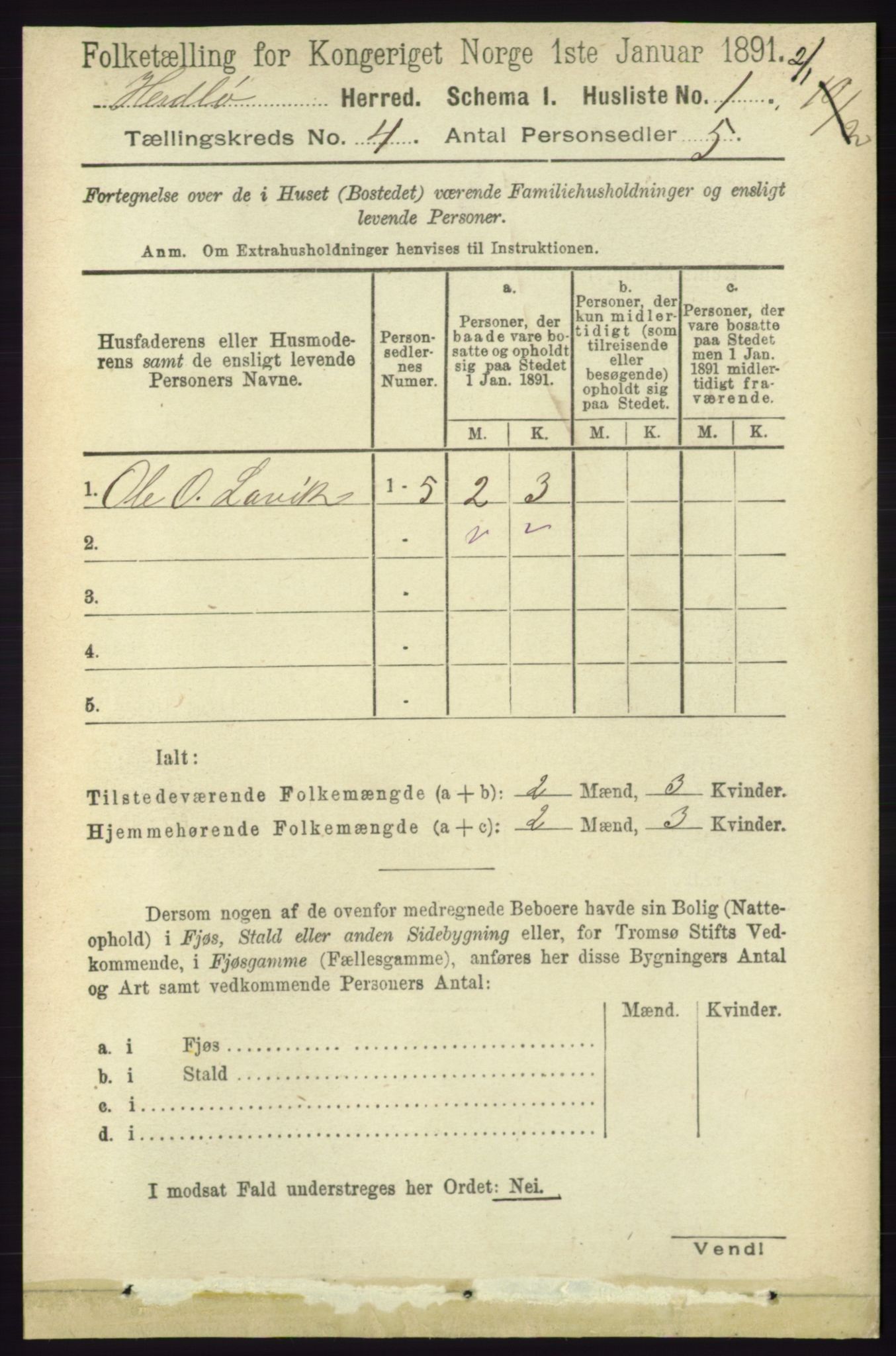 RA, 1891 census for 1258 Herdla, 1891, p. 1471