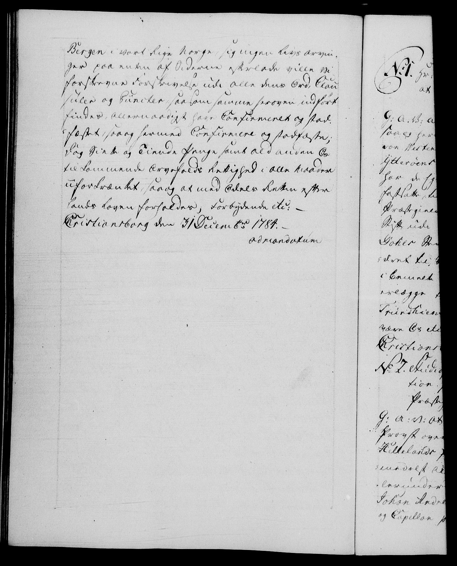 Danske Kanselli 1572-1799, RA/EA-3023/F/Fc/Fca/Fcaa/L0050: Norske registre, 1784-1785, p. 454b
