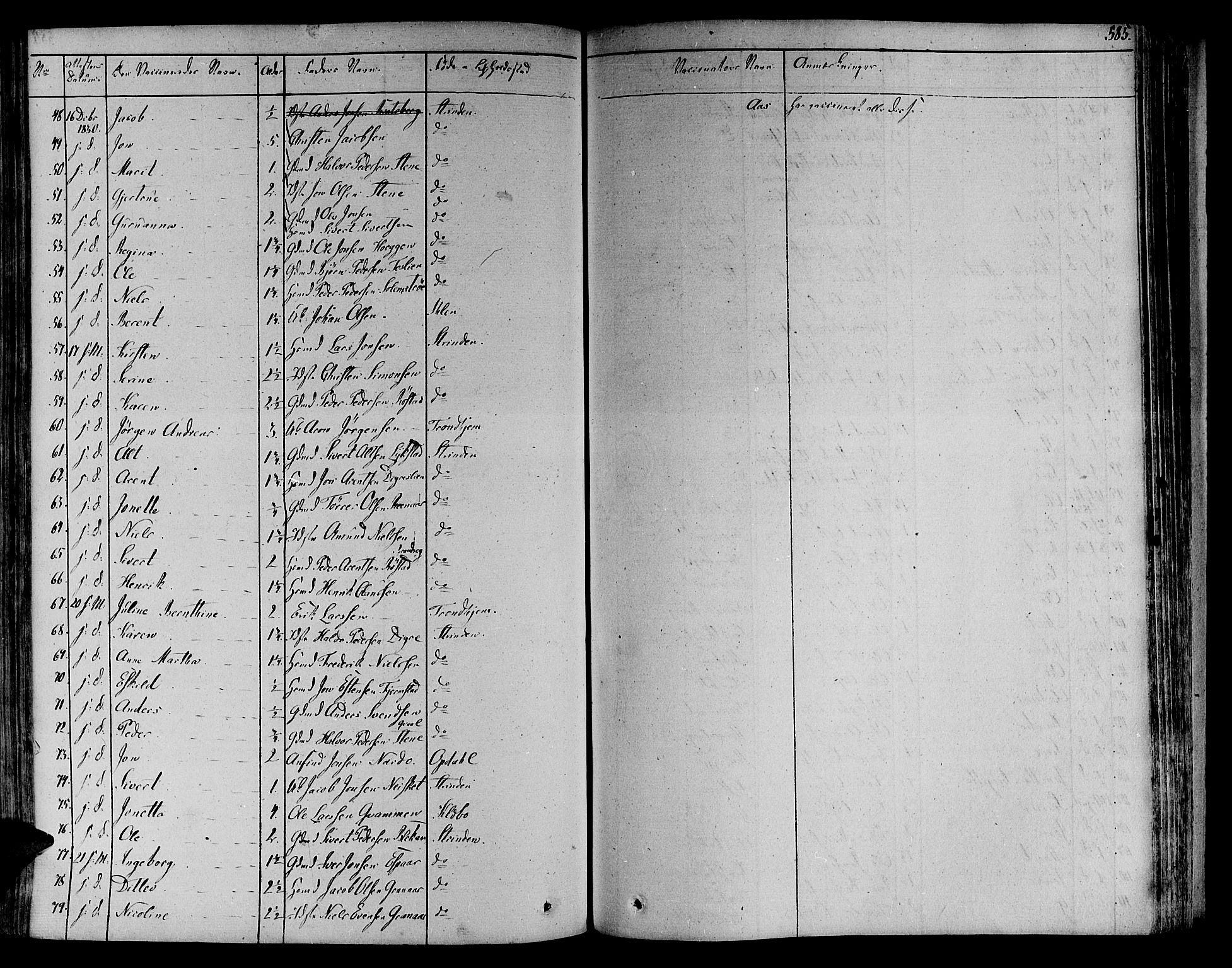 Ministerialprotokoller, klokkerbøker og fødselsregistre - Sør-Trøndelag, SAT/A-1456/606/L0286: Parish register (official) no. 606A04 /1, 1823-1840, p. 585