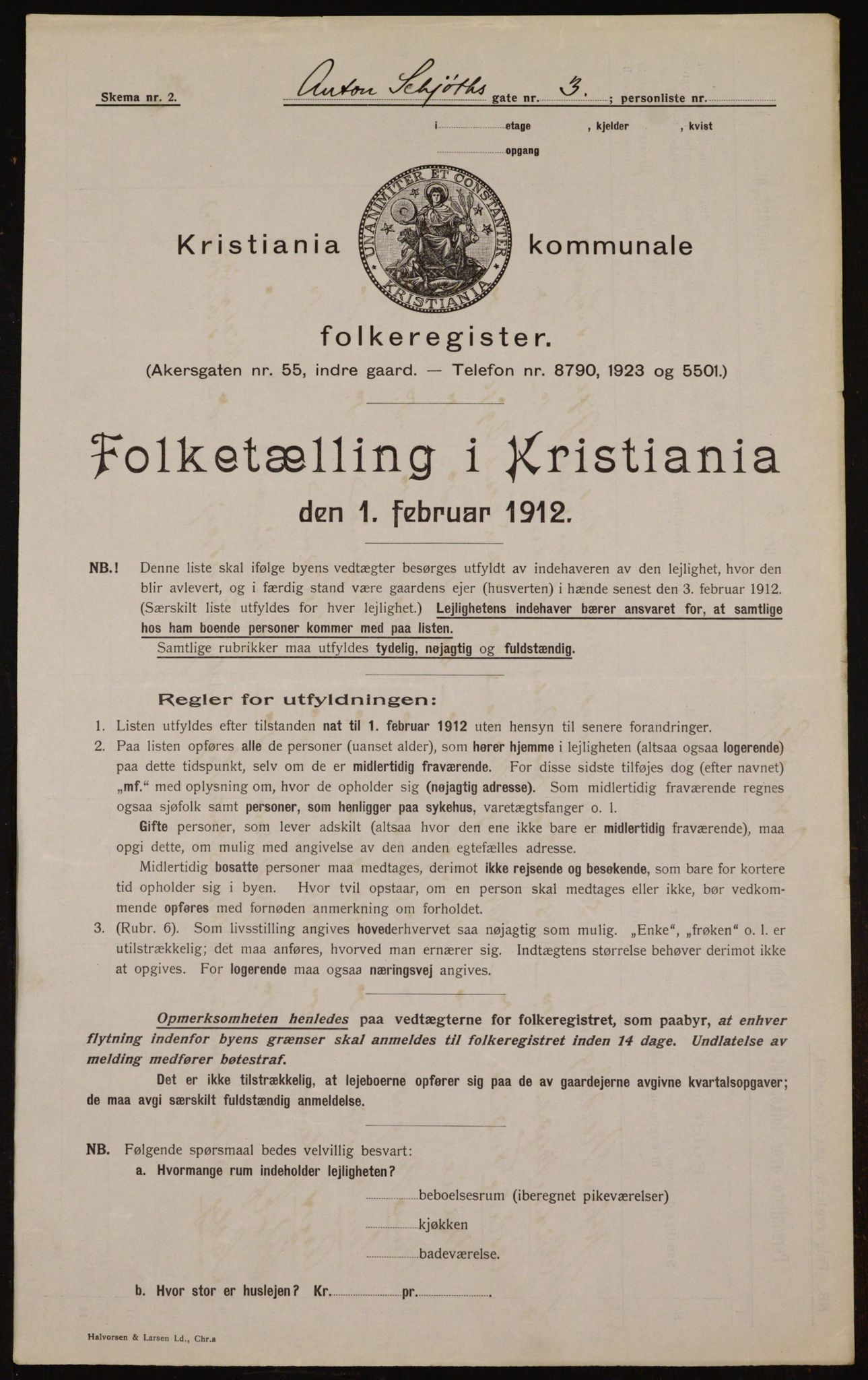 OBA, Municipal Census 1912 for Kristiania, 1912, p. 1271