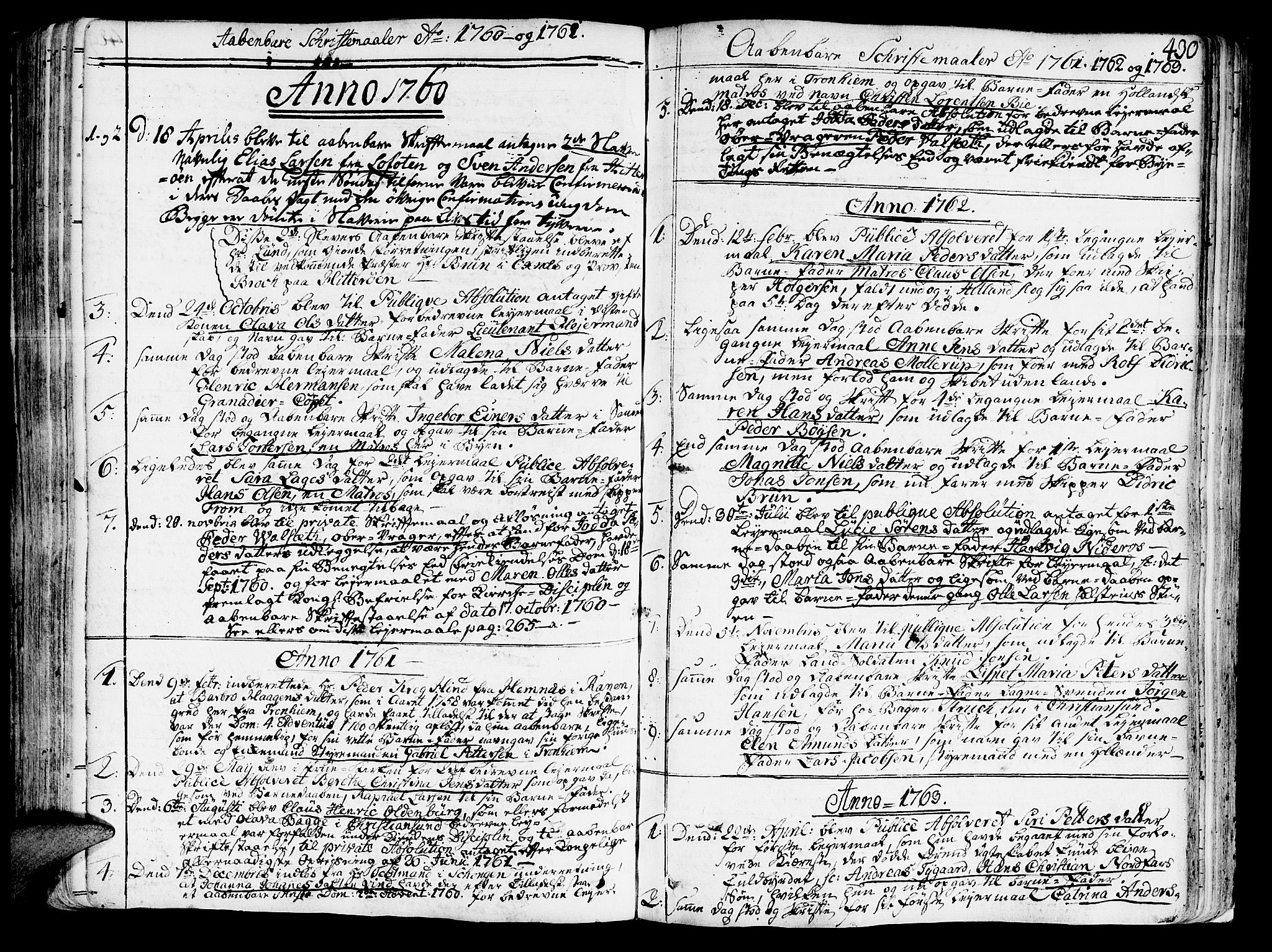 Ministerialprotokoller, klokkerbøker og fødselsregistre - Sør-Trøndelag, SAT/A-1456/602/L0103: Parish register (official) no. 602A01, 1732-1774, p. 430