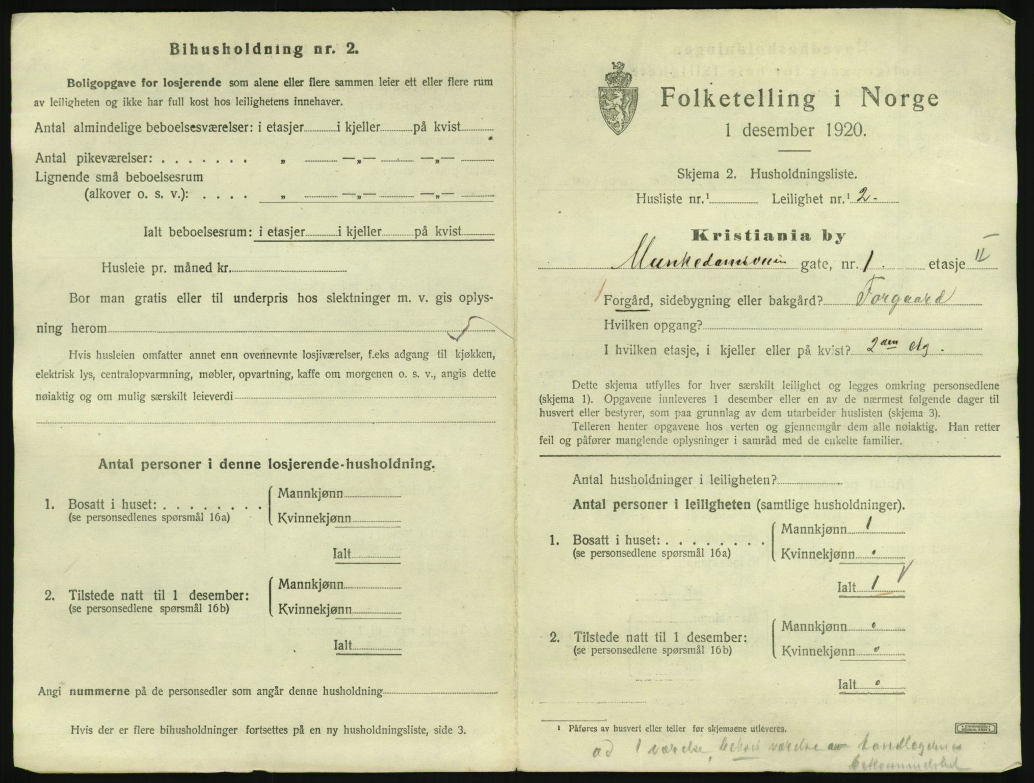 SAO, 1920 census for Kristiania, 1920, p. 68122