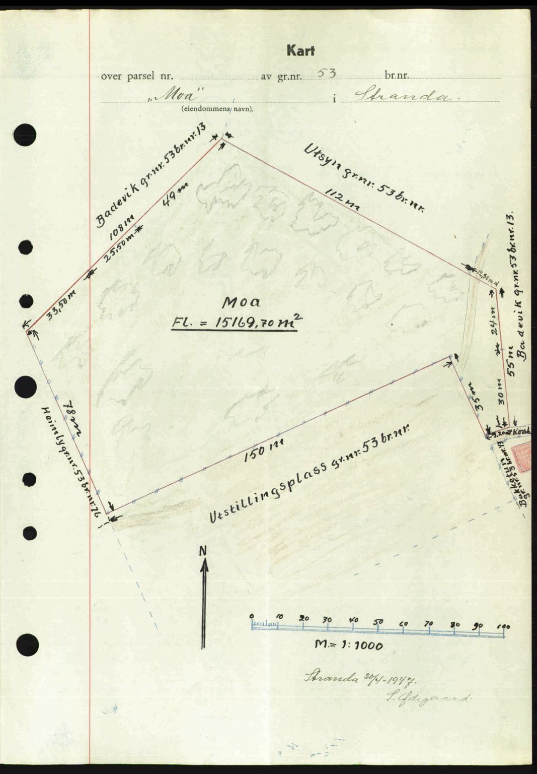 Nordre Sunnmøre sorenskriveri, AV/SAT-A-0006/1/2/2C/2Ca: Mortgage book no. A24, 1947-1947, Diary no: : 775/1947