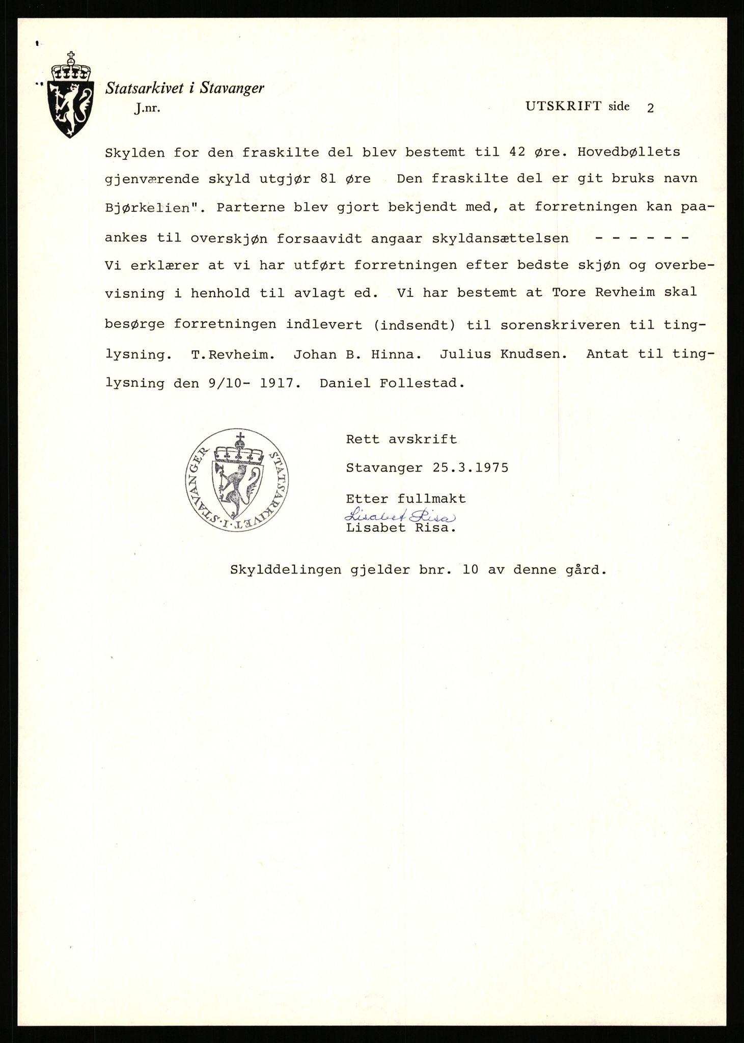 Statsarkivet i Stavanger, AV/SAST-A-101971/03/Y/Yj/L0025: Avskrifter sortert etter gårdsnavn: Garpestad - Gjerde, 1750-1930, p. 75