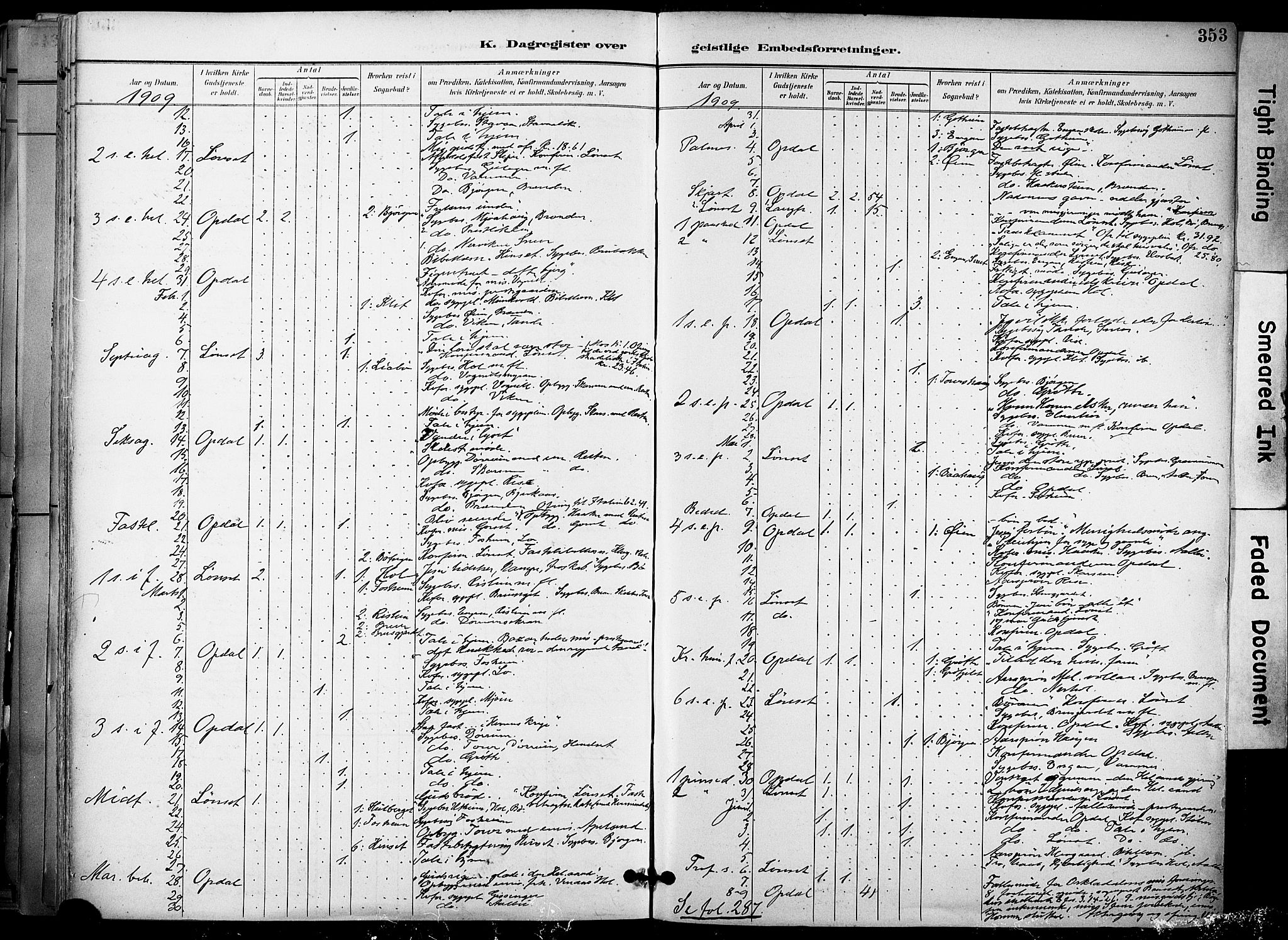 Ministerialprotokoller, klokkerbøker og fødselsregistre - Sør-Trøndelag, AV/SAT-A-1456/678/L0902: Parish register (official) no. 678A11, 1895-1911, p. 353