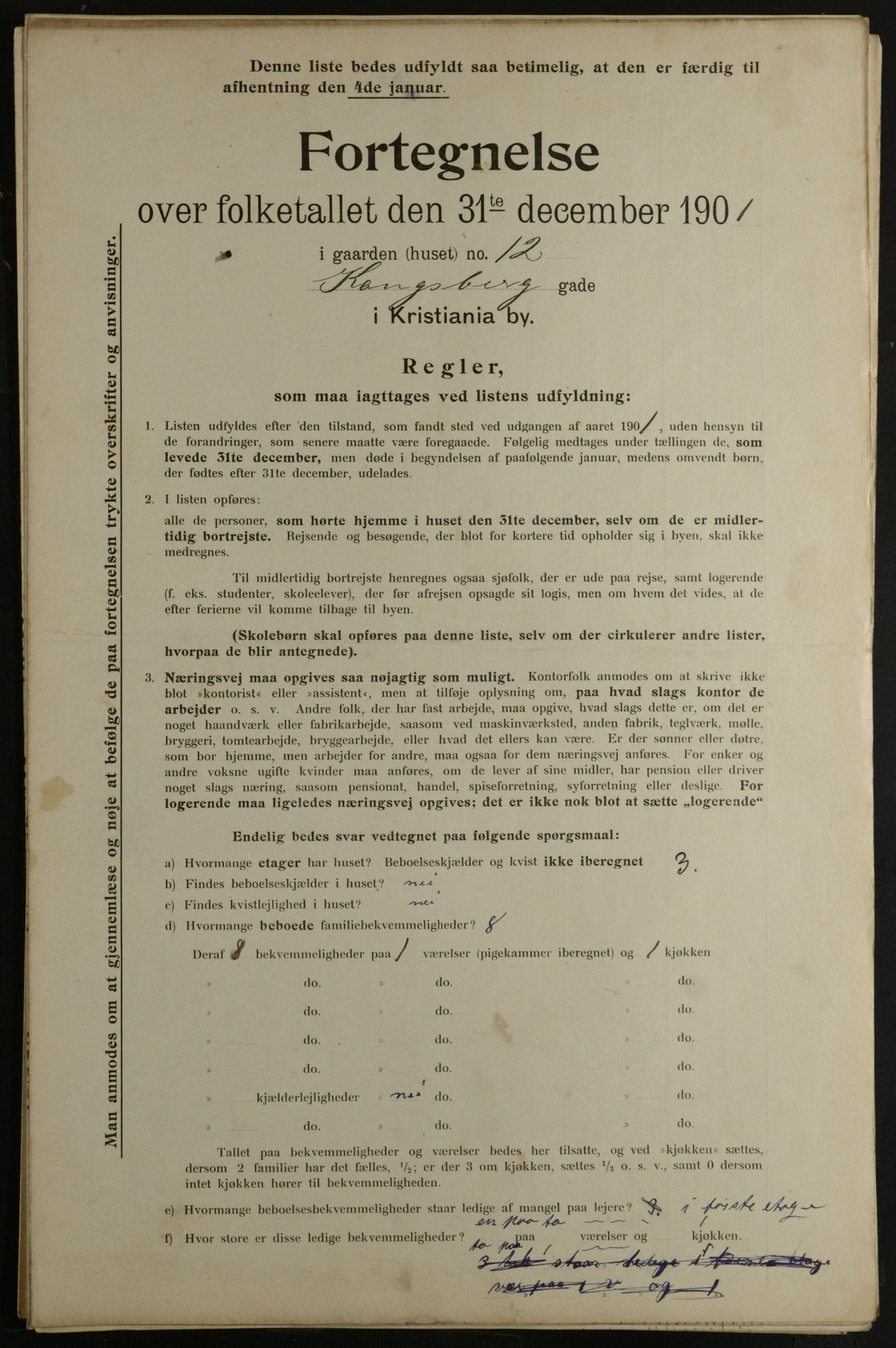 OBA, Municipal Census 1901 for Kristiania, 1901, p. 8191