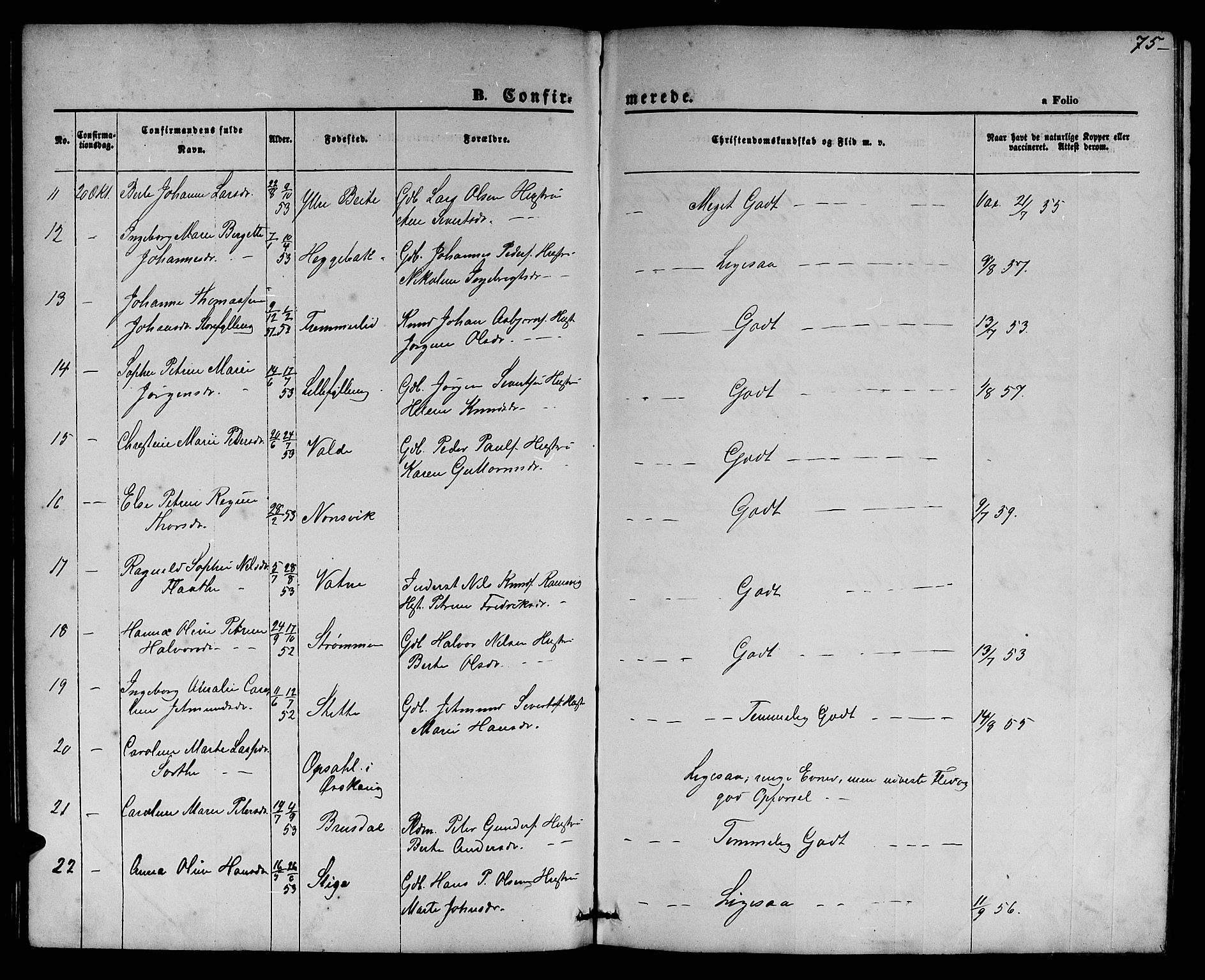 Ministerialprotokoller, klokkerbøker og fødselsregistre - Møre og Romsdal, AV/SAT-A-1454/524/L0364: Parish register (copy) no. 524C05, 1865-1879, p. 75