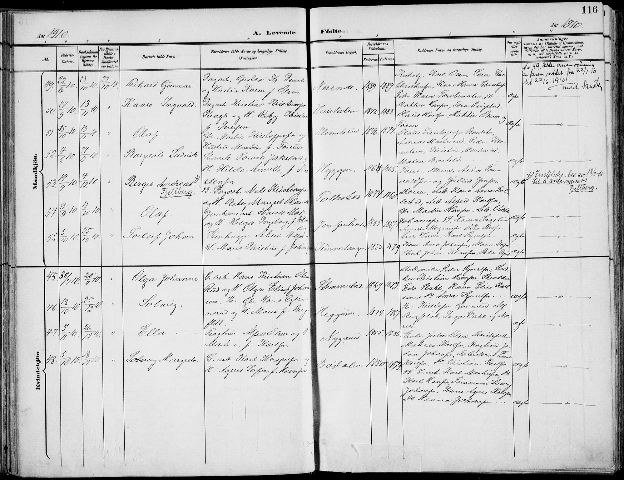 Røyken kirkebøker, SAKO/A-241/F/Fa/L0009: Parish register (official) no. 9, 1898-1911, p. 116
