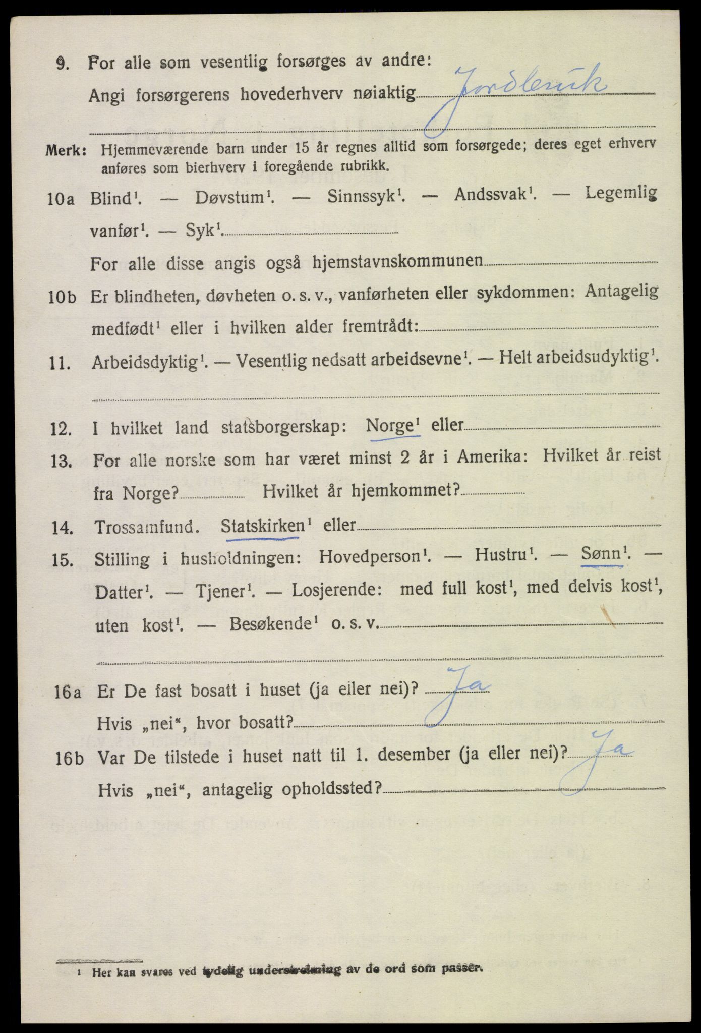 SAH, 1920 census for Fåberg, 1920, p. 12133