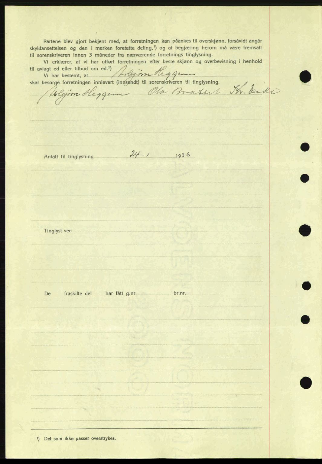 Romsdal sorenskriveri, AV/SAT-A-4149/1/2/2C: Mortgage book no. A1, 1936-1936, Diary no: : 239/1936