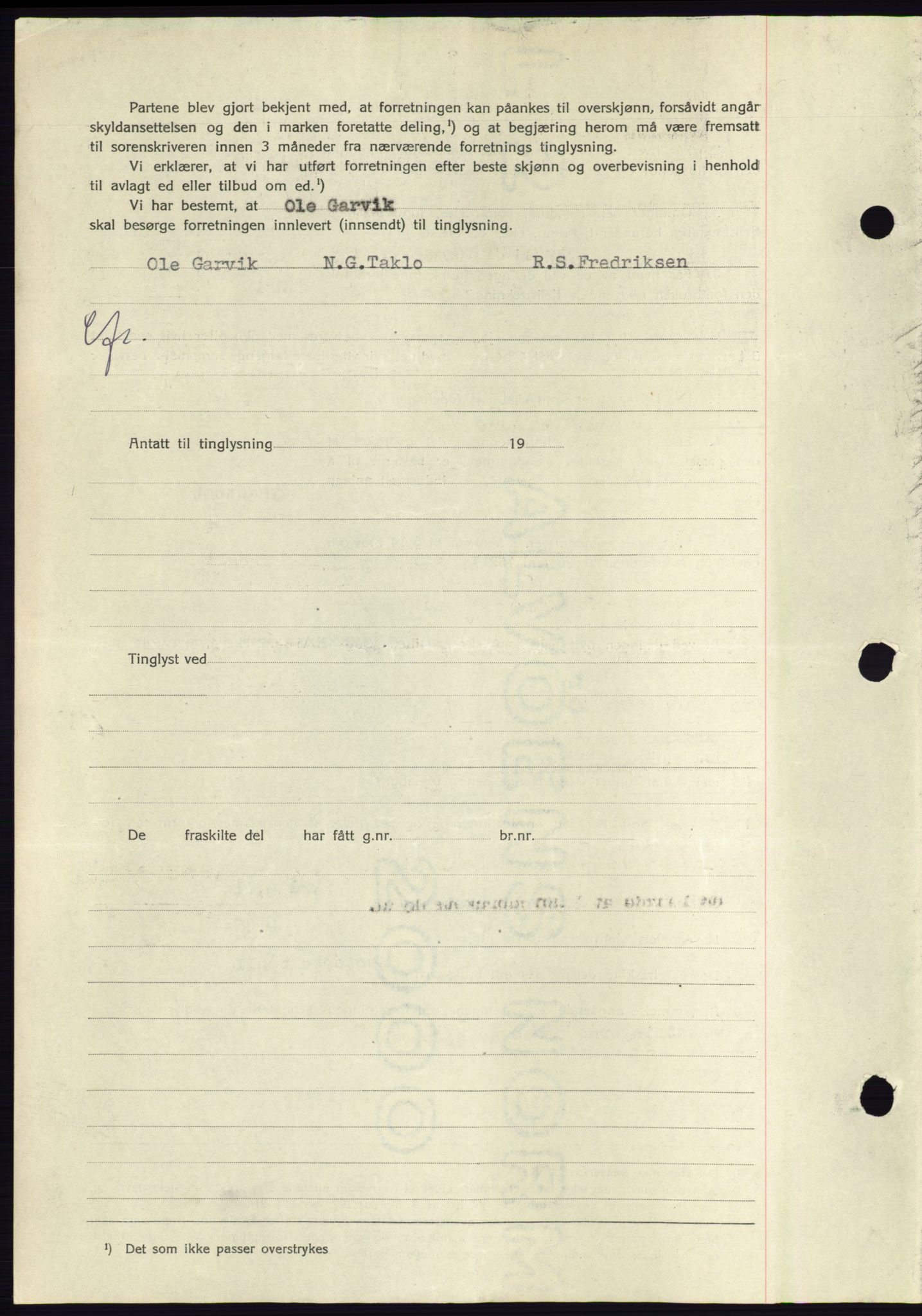 Søre Sunnmøre sorenskriveri, AV/SAT-A-4122/1/2/2C/L0078: Mortgage book no. 4A, 1946-1946, Diary no: : 1028/1946