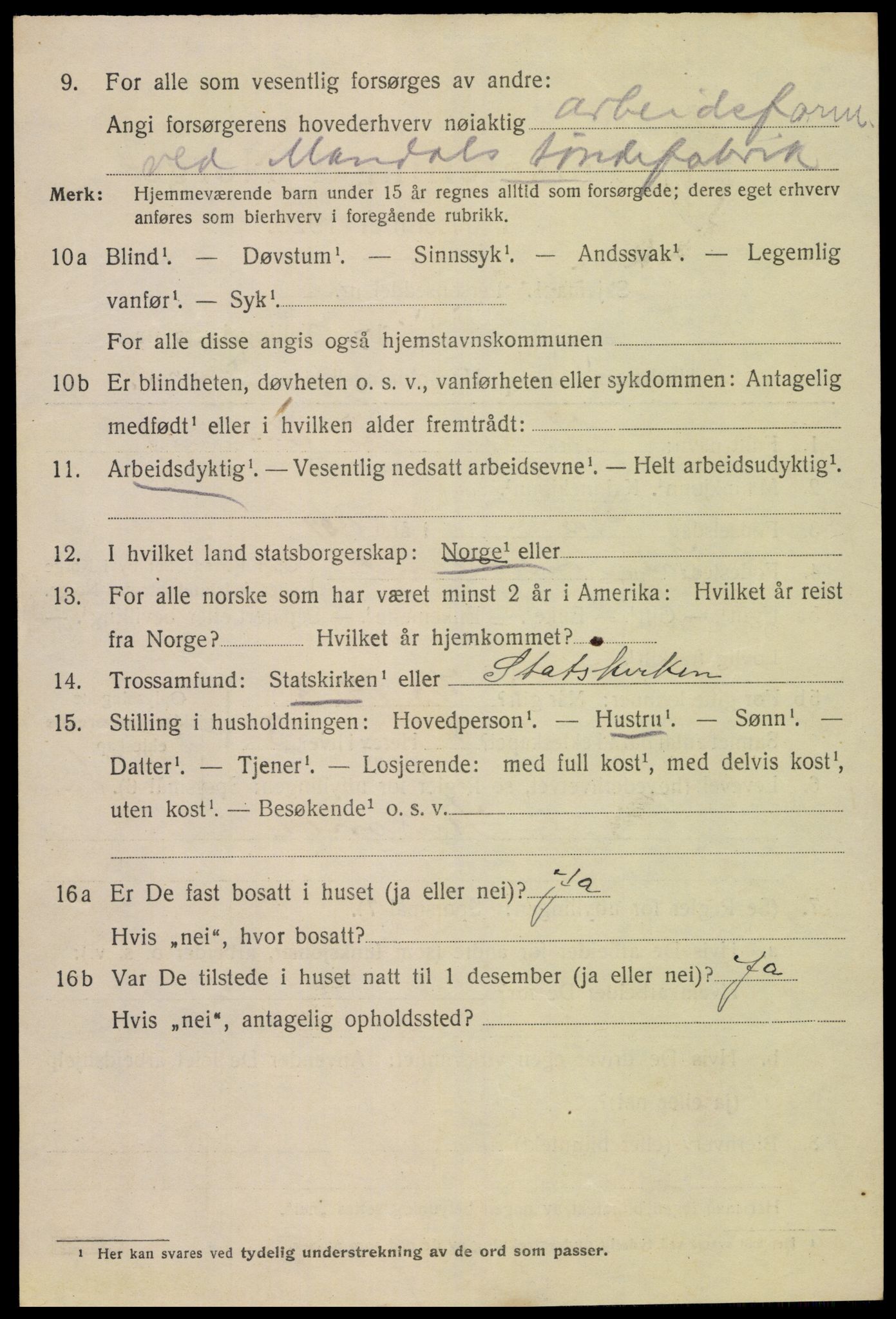 SAK, 1920 census for Mandal, 1920, p. 6872