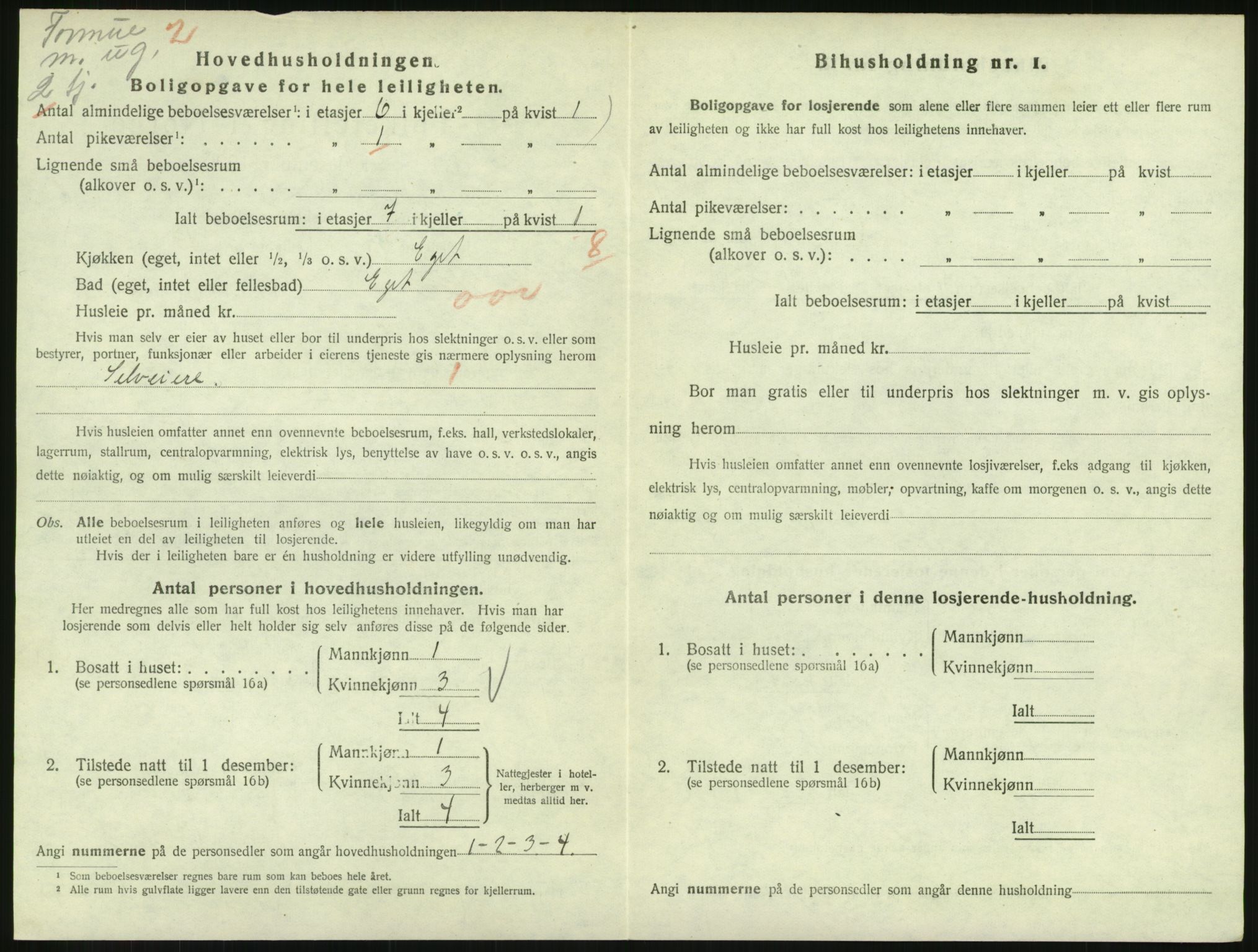 SAH, 1920 census for Lillehammer, 1920, p. 1503