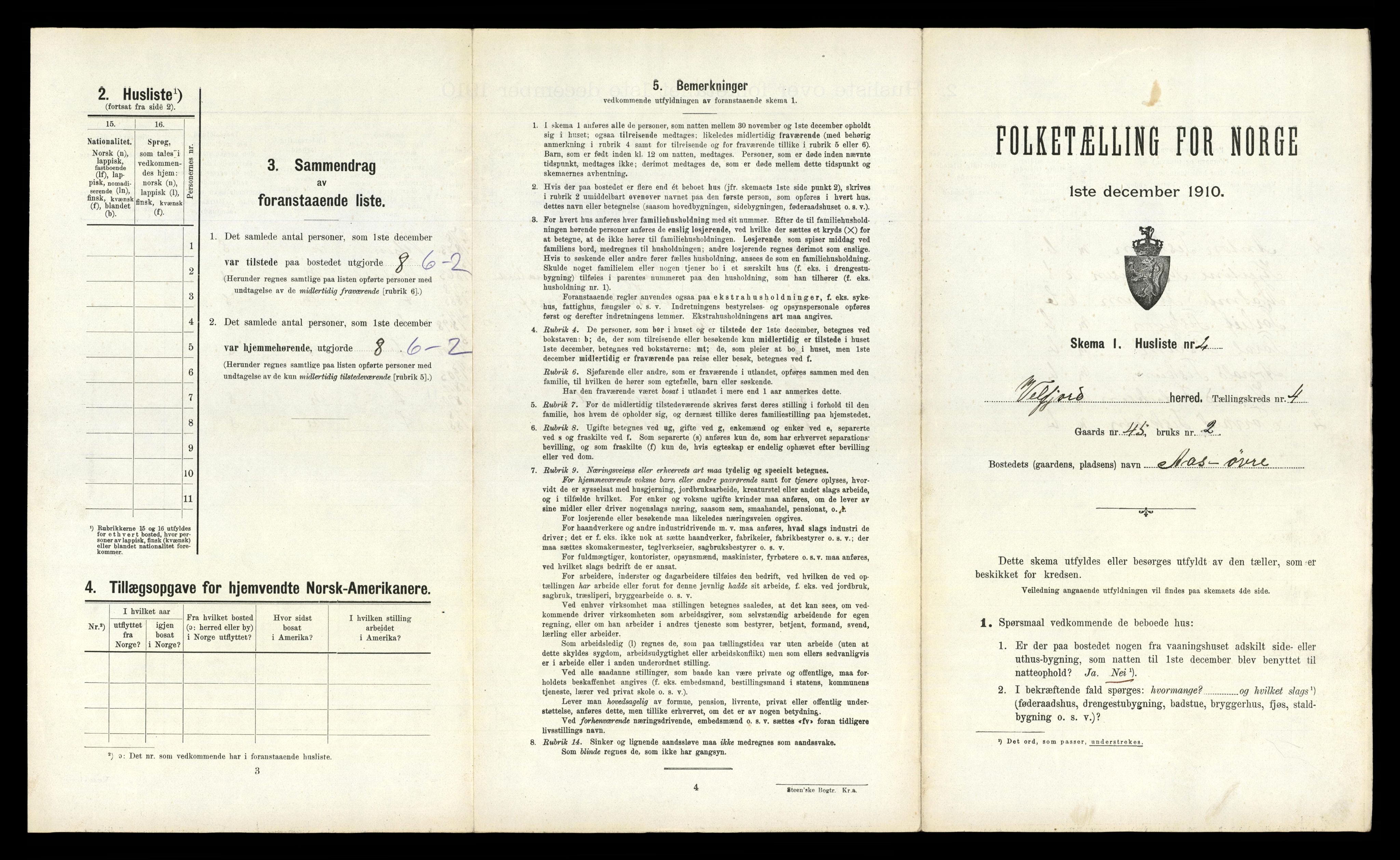 RA, 1910 census for Velfjord, 1910, p. 277