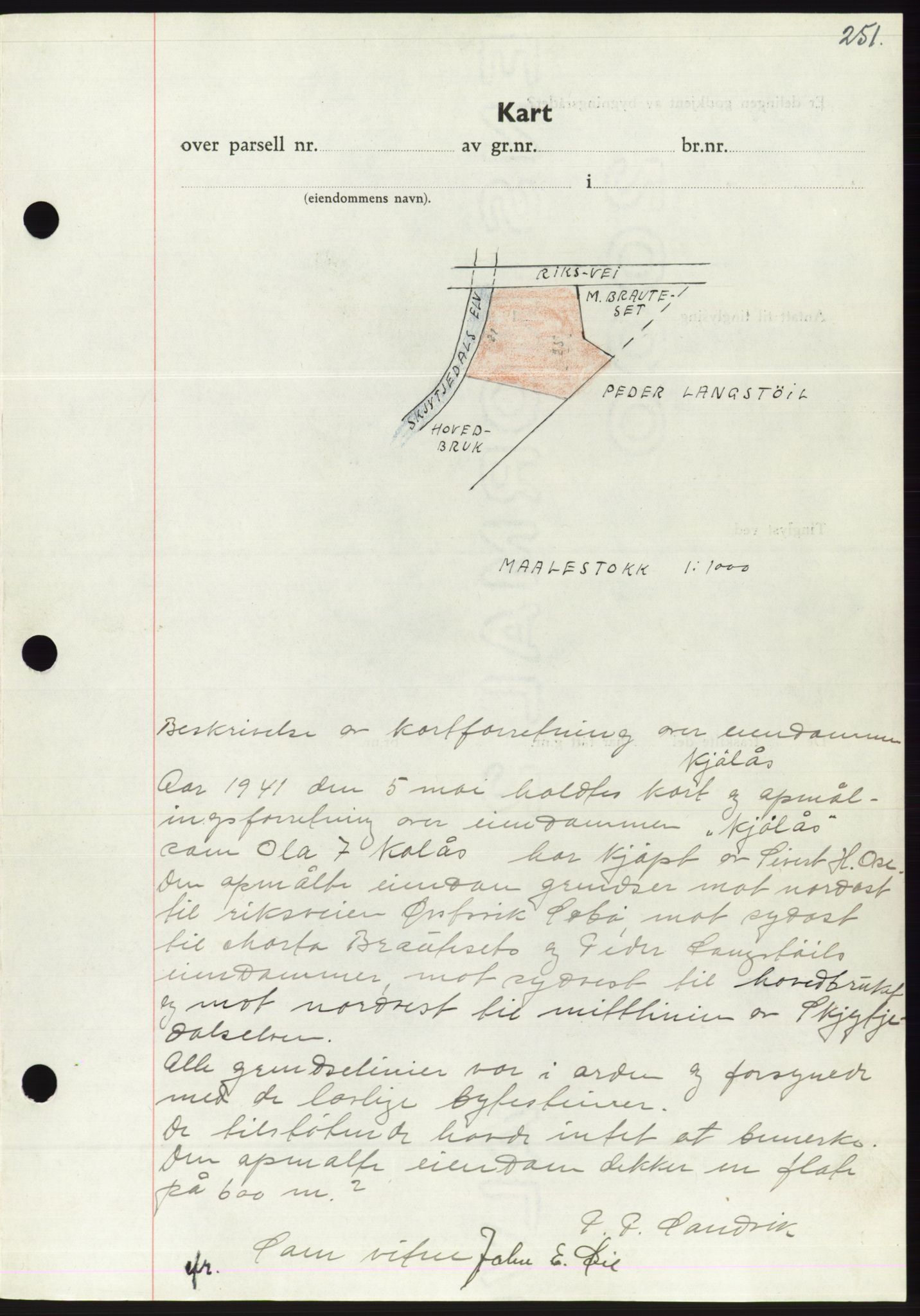 Søre Sunnmøre sorenskriveri, AV/SAT-A-4122/1/2/2C/L0071: Mortgage book no. 65, 1941-1941, Diary no: : 590/1941