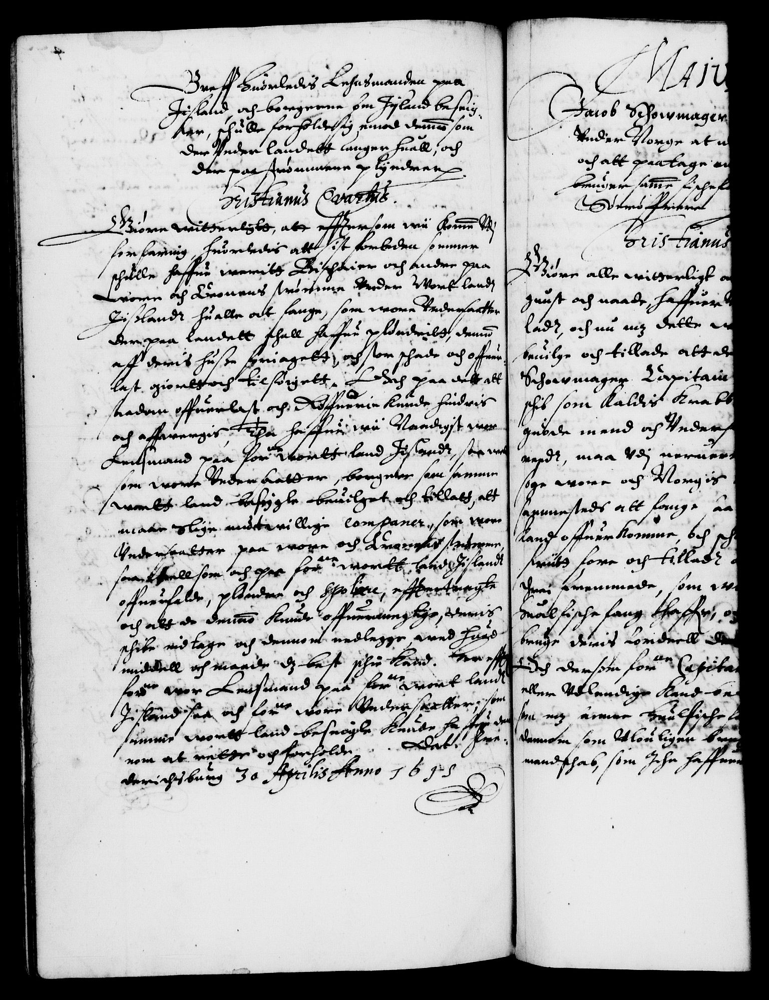 Danske Kanselli 1572-1799, AV/RA-EA-3023/F/Fc/Fca/Fcaa/L0003: Norske registre (mikrofilm), 1596-1616, p. 477b