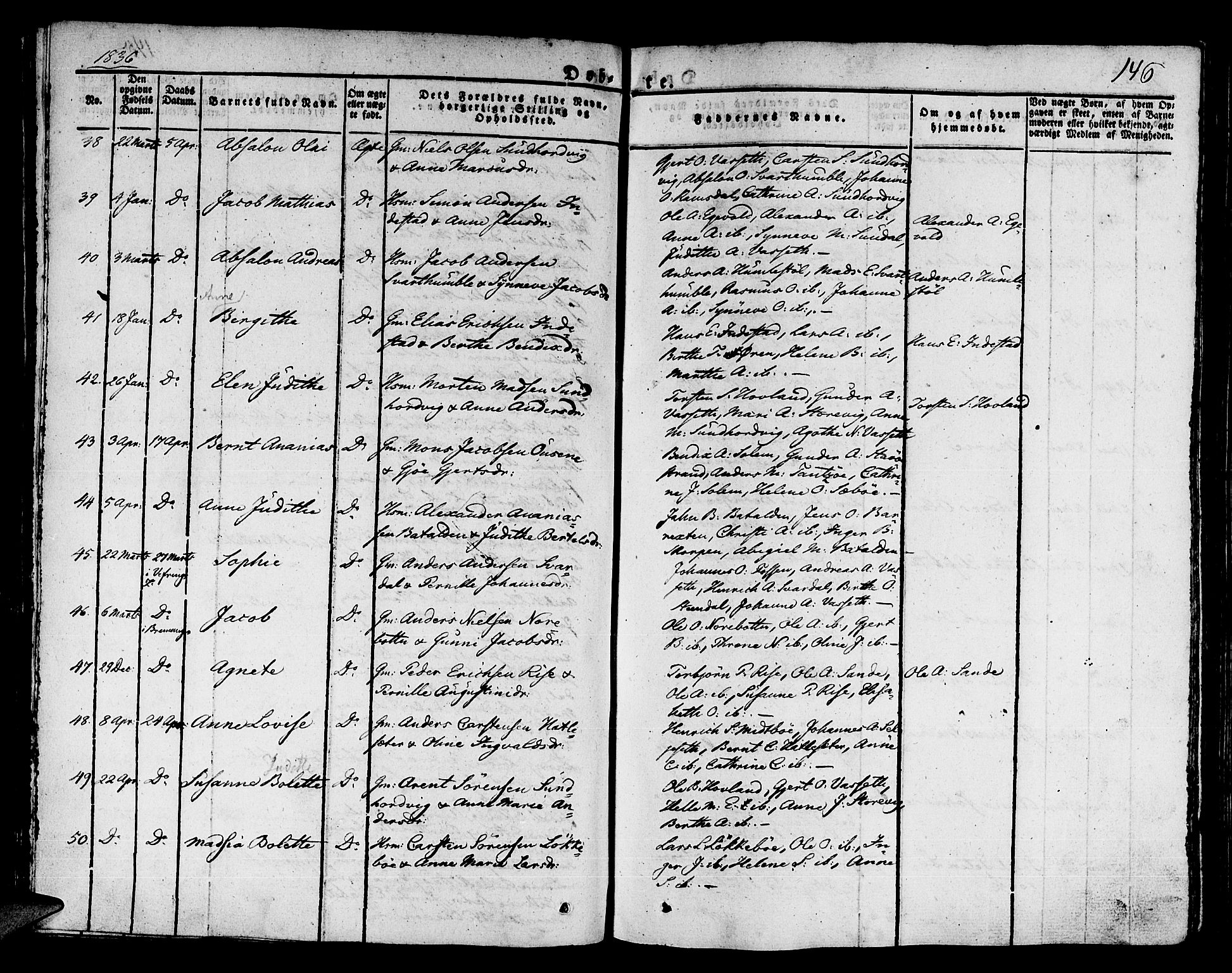 Kinn sokneprestembete, AV/SAB-A-80801/H/Haa/Haaa/L0004/0001: Parish register (official) no. A 4I, 1822-1840, p. 146