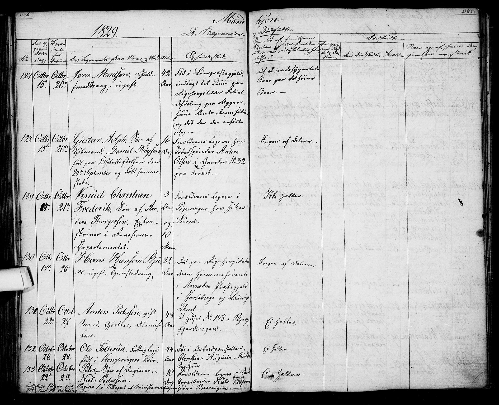 Oslo domkirke Kirkebøker, SAO/A-10752/F/Fa/L0022: Parish register (official) no. 22, 1824-1829, p. 386-387
