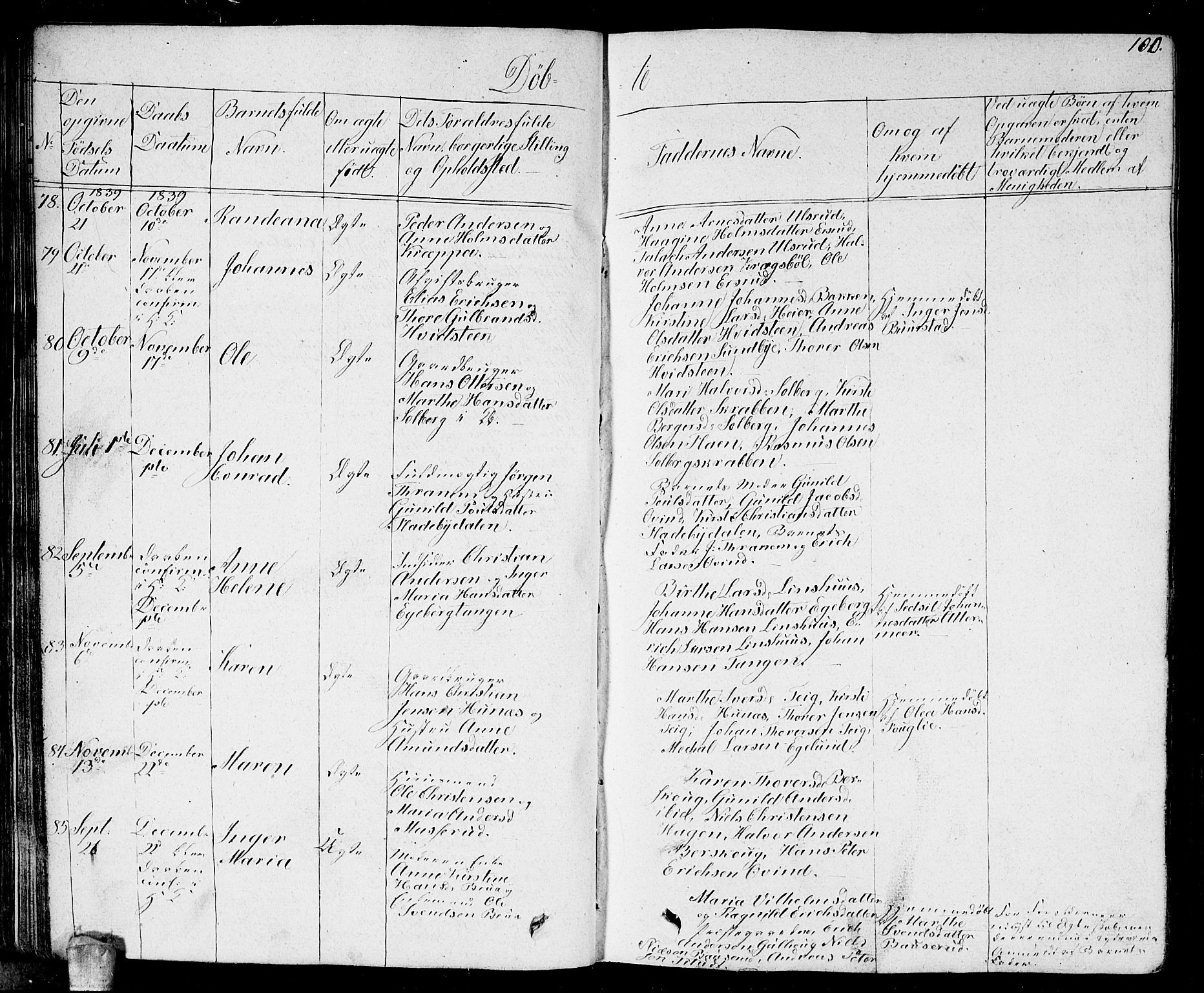 Enebakk prestekontor Kirkebøker, AV/SAO-A-10171c/G/Ga/L0003: Parish register (copy) no. I 3, 1833-1849, p. 100