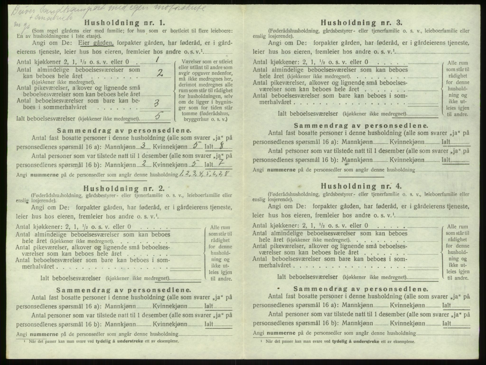 SAB, 1920 census for Bruvik, 1920, p. 945